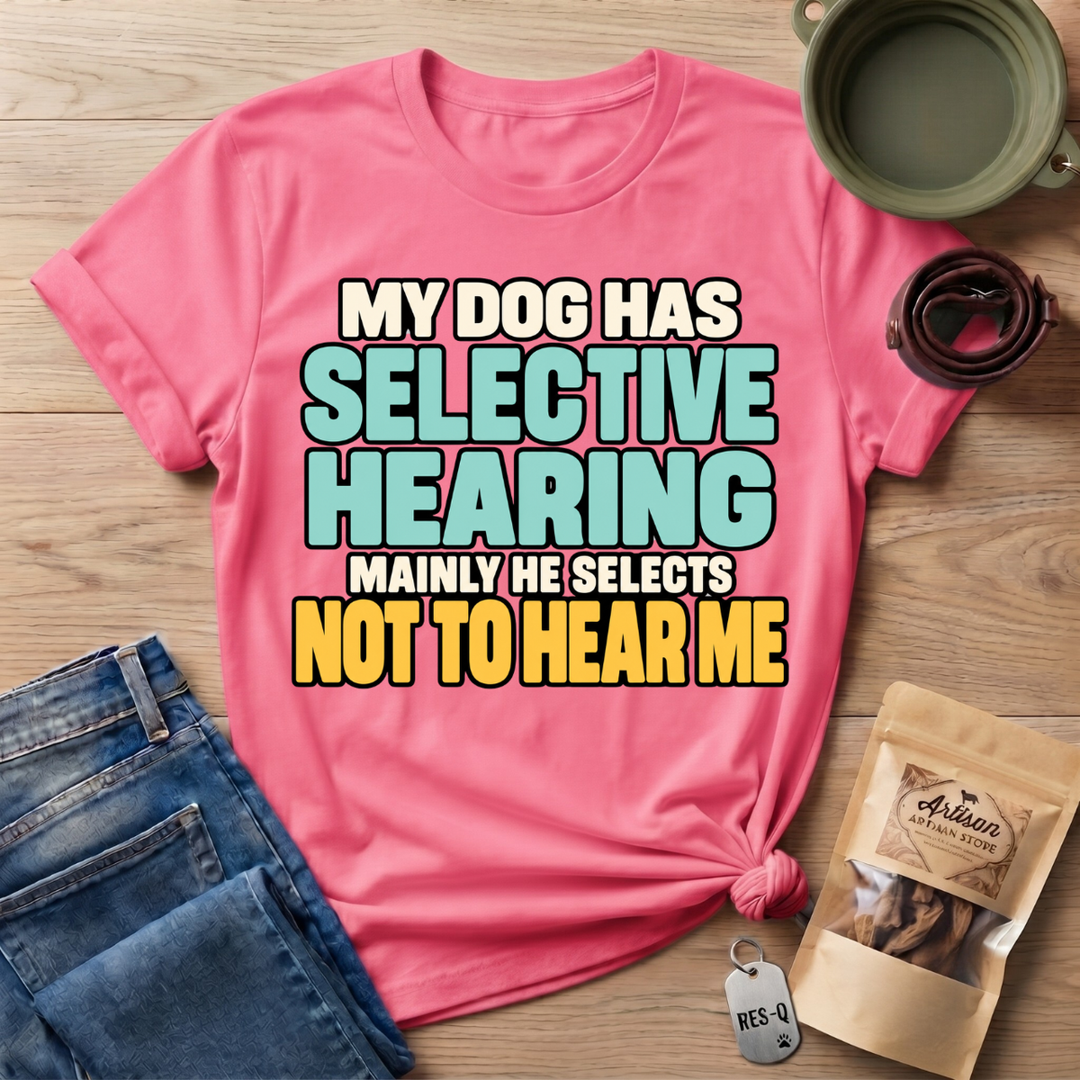 Selective Hearing Text T-Shirt