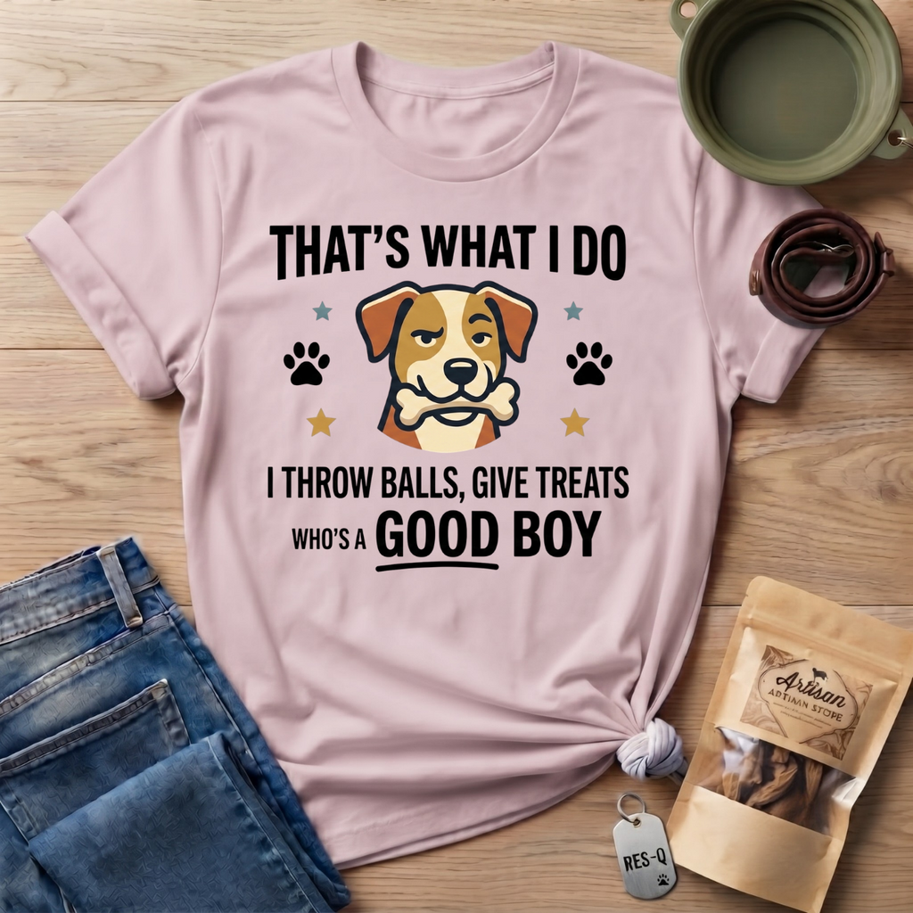 That's What I Do Throw Balls Give Treats Who's A Good Boy T-Shirt