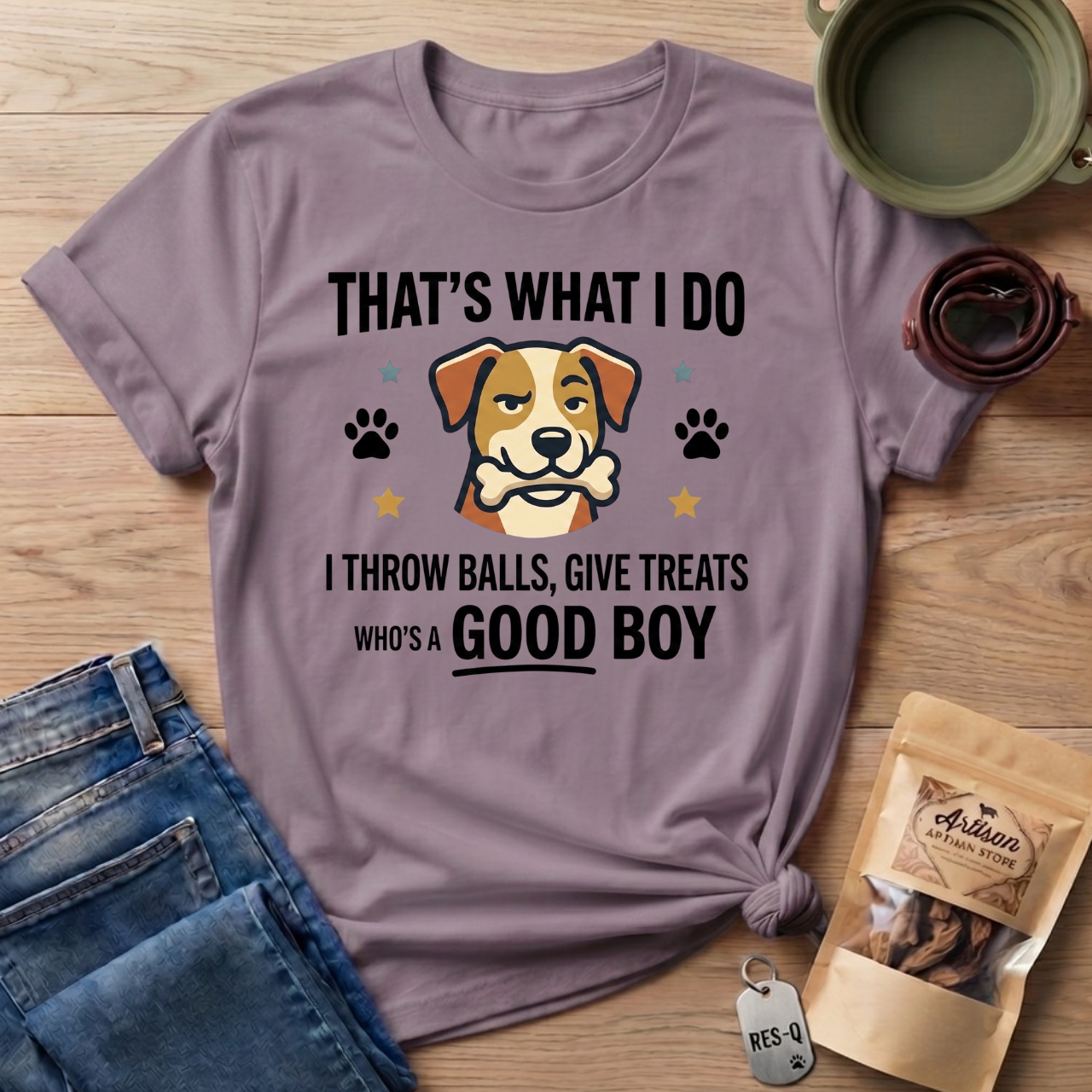 That's What I Do Throw Balls Give Treats Who's A Good Boy T-Shirt
