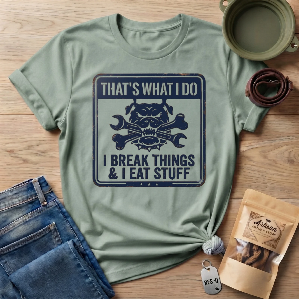 Retro That's What I Do I Break Things I Eat Stuff T-Shirt