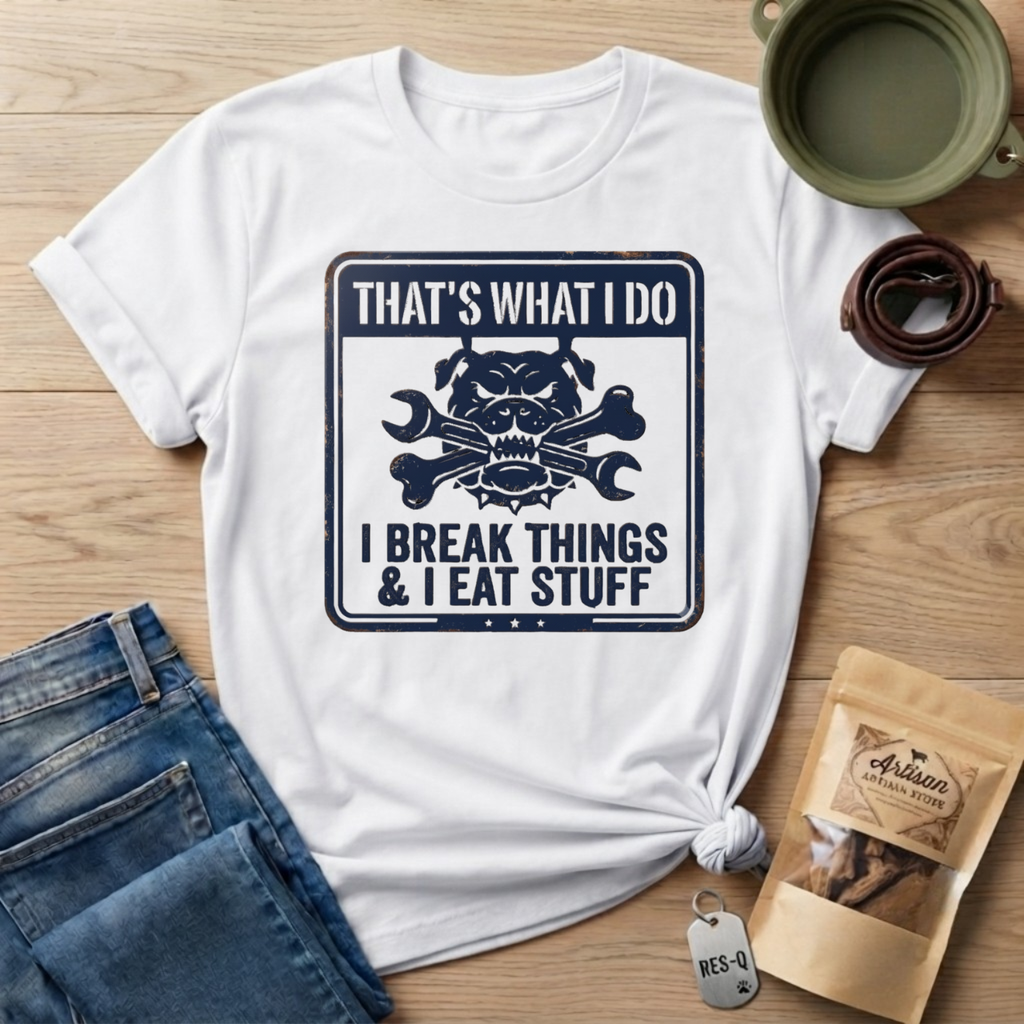 Retro That's What I Do I Break Things I Eat Stuff T-Shirt
