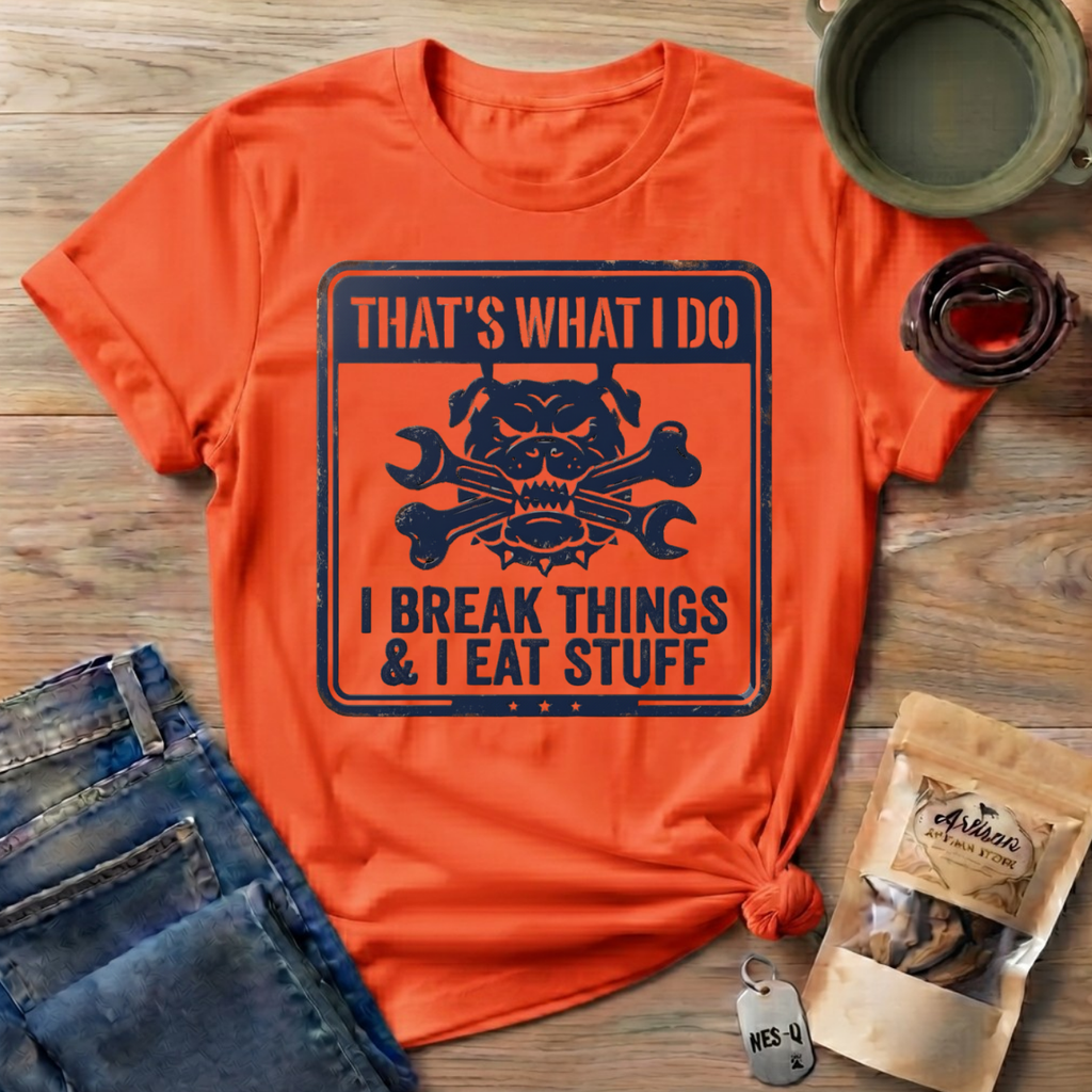 Retro That's What I Do I Break Things I Eat Stuff T-Shirt