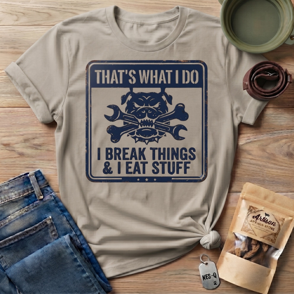 Retro That's What I Do I Break Things I Eat Stuff T-Shirt