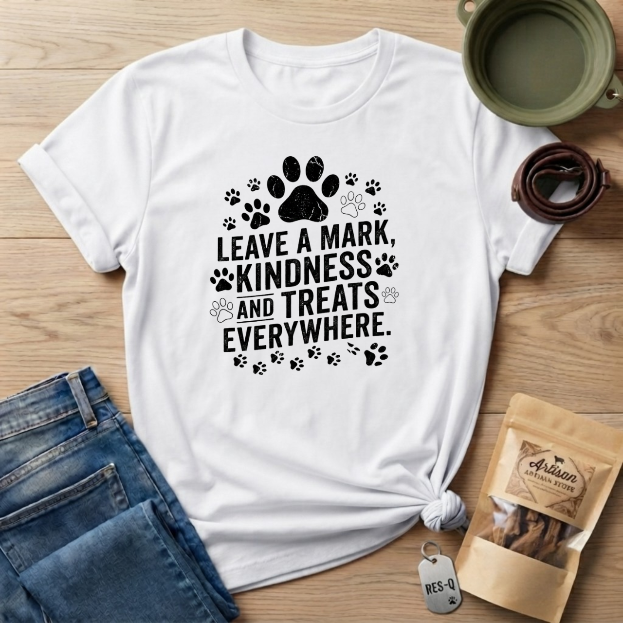 Leave A Mark Kindness And Treats Everywhere Dark Graphic T-Shirt