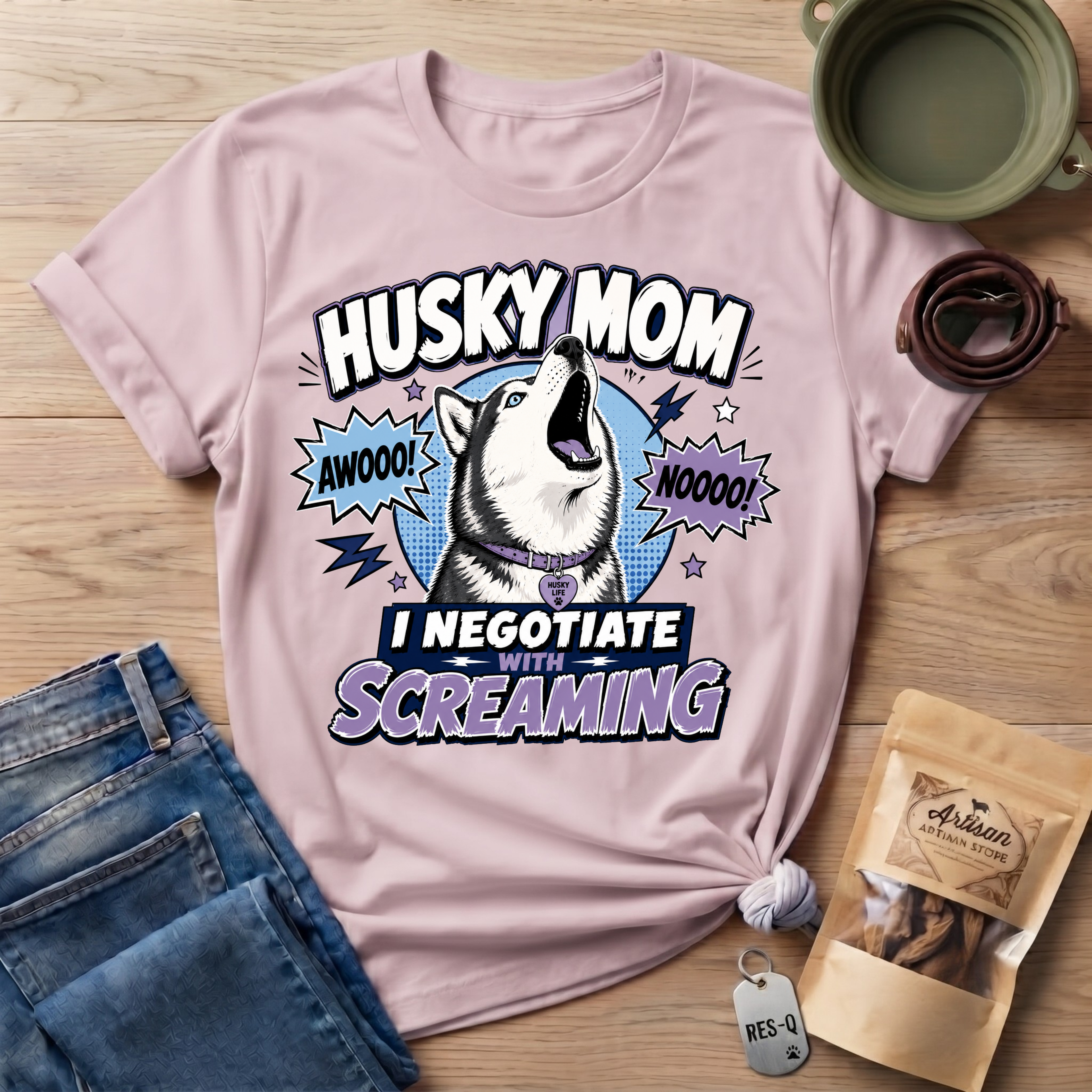 Husky Mom I Negotiate With Screaming T-shirt