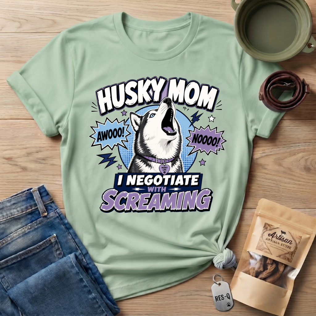 Husky Mom I Negotiate With Screaming T-shirt