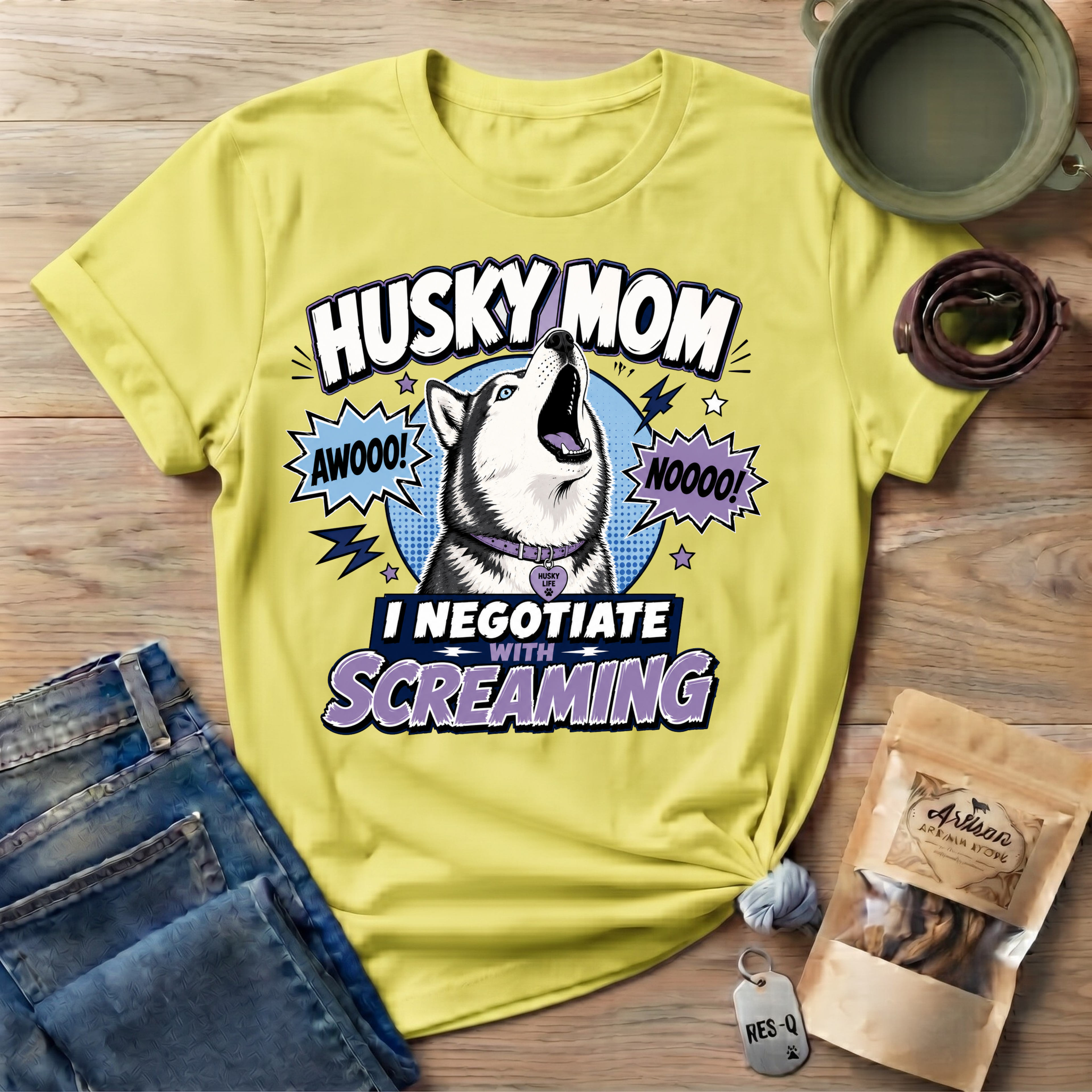 Husky Mom I Negotiate With Screaming T-shirt