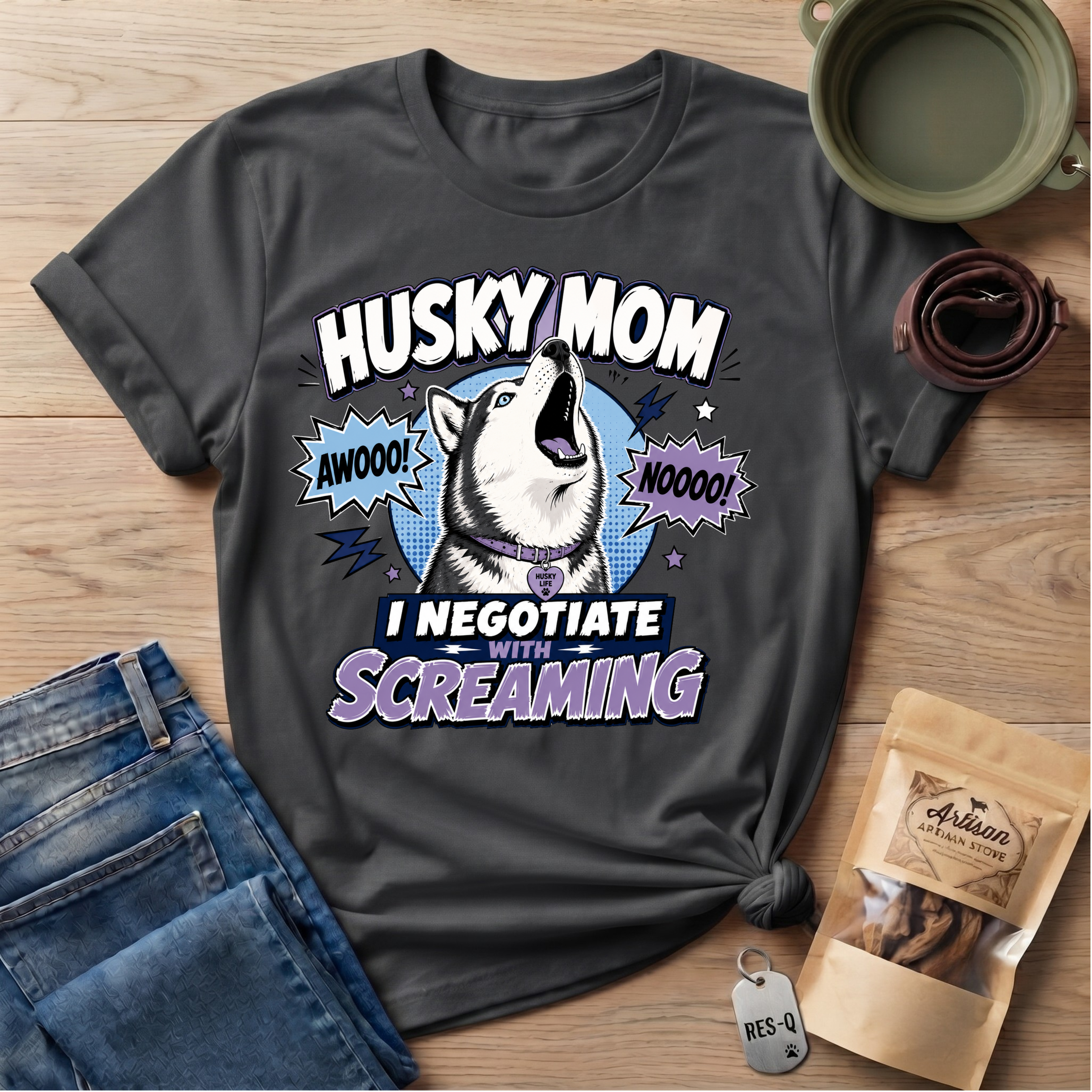 Husky Mom I Negotiate With Screaming T-shirt