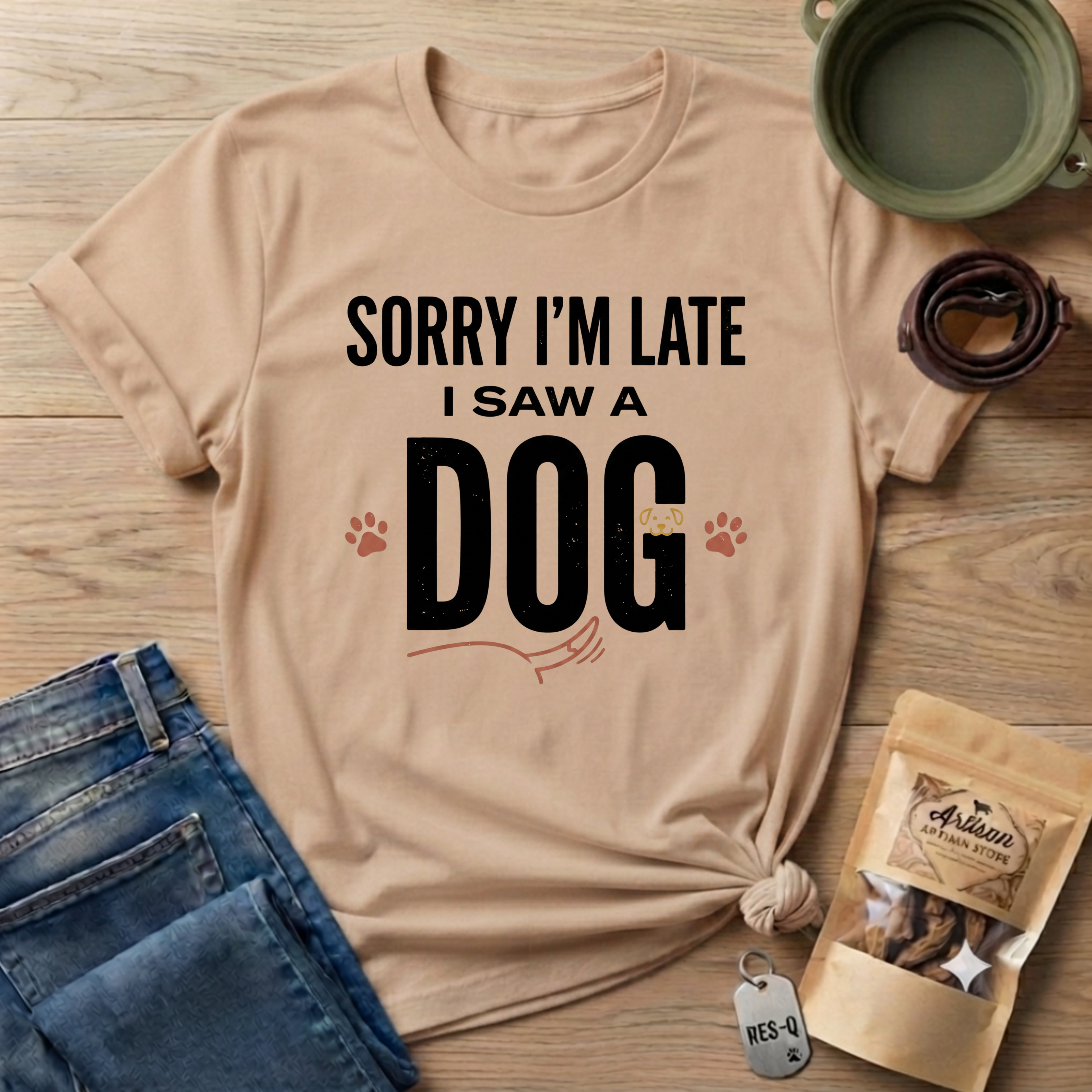 Sorry I'm Late I Saw A Dog Wag T-Shirt