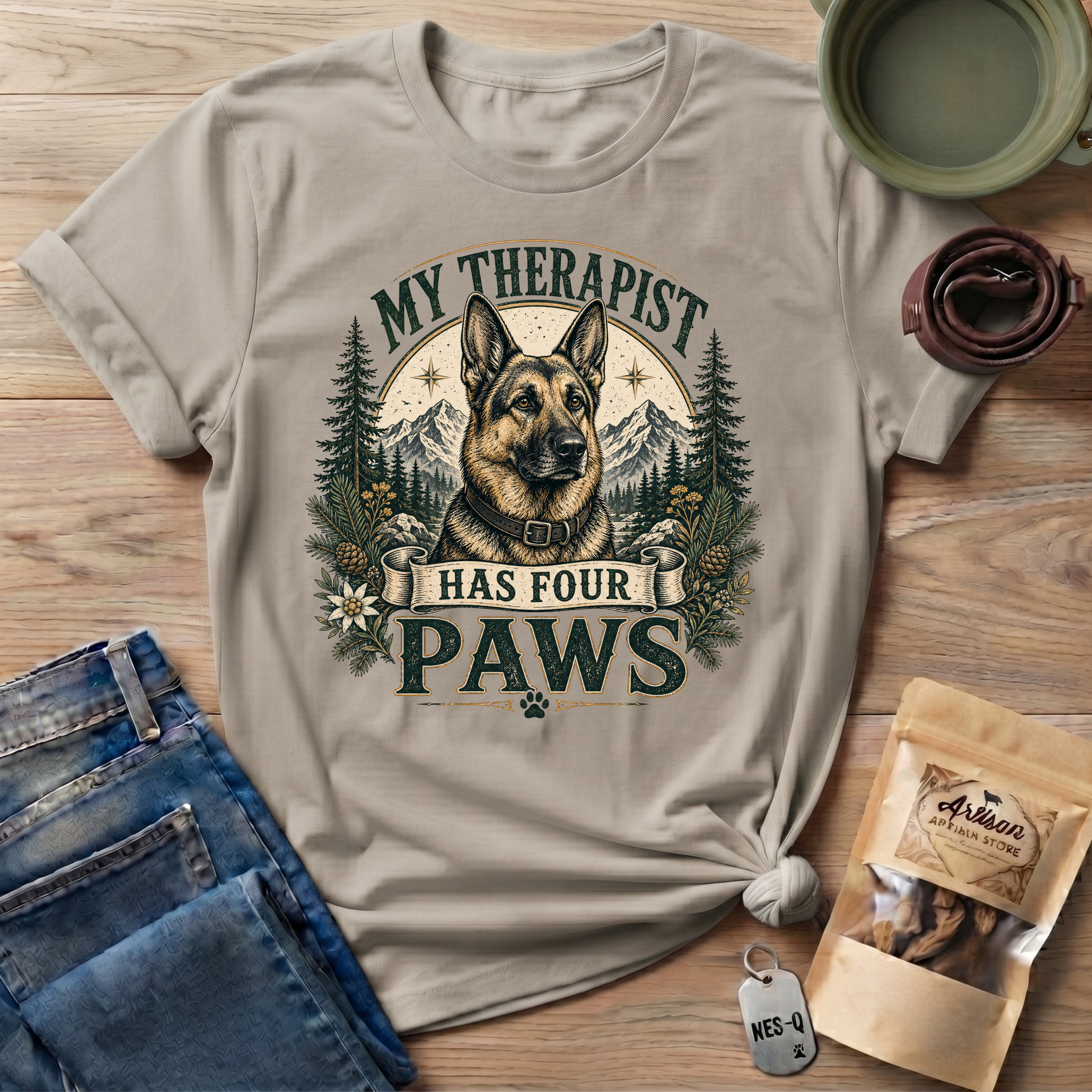 German Shepherd My Therapist Has Four Paws T-Shirt