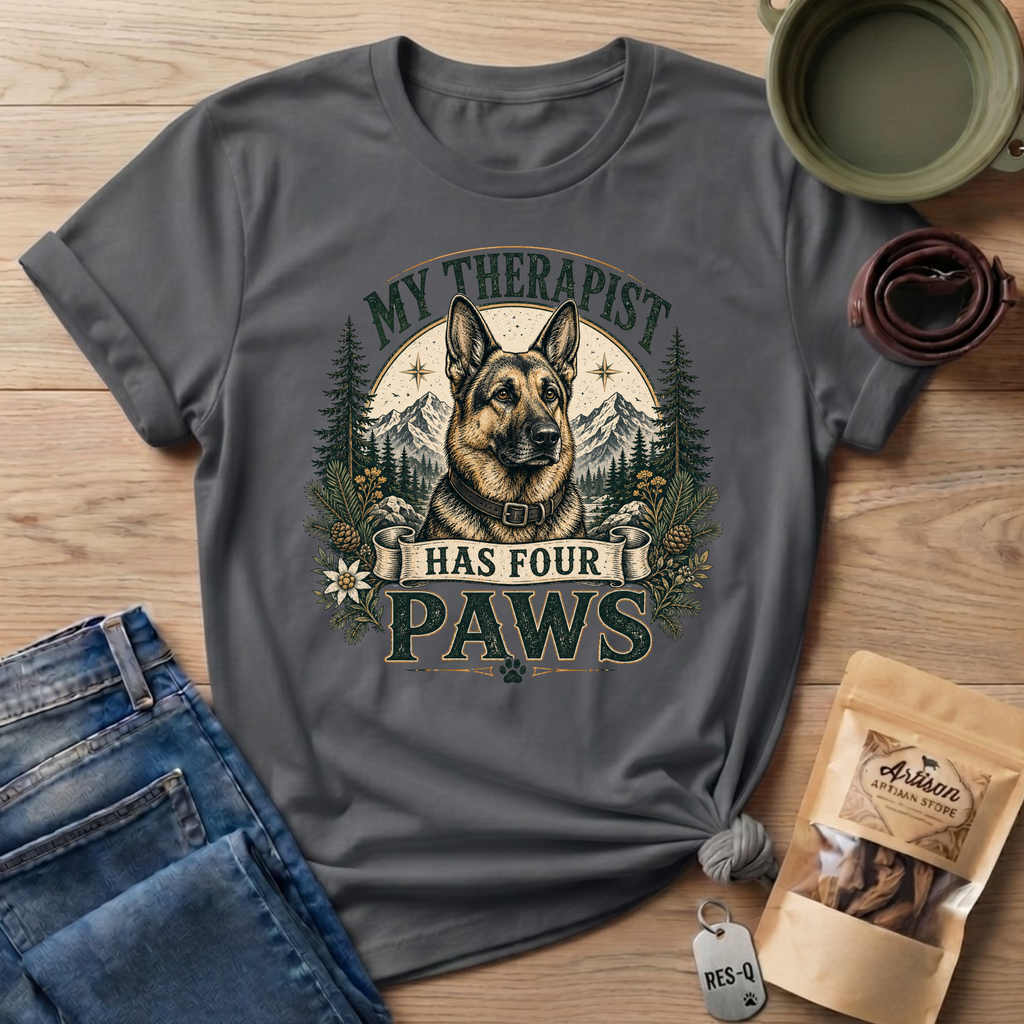 German Shepherd My Therapist Has Four Paws T-Shirt