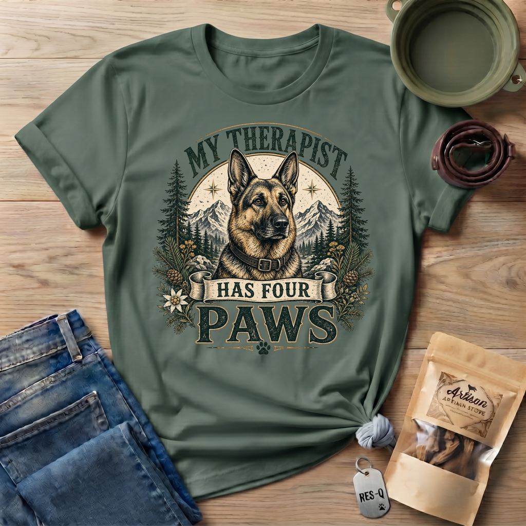 German Shepherd My Therapist Has Four Paws T-Shirt