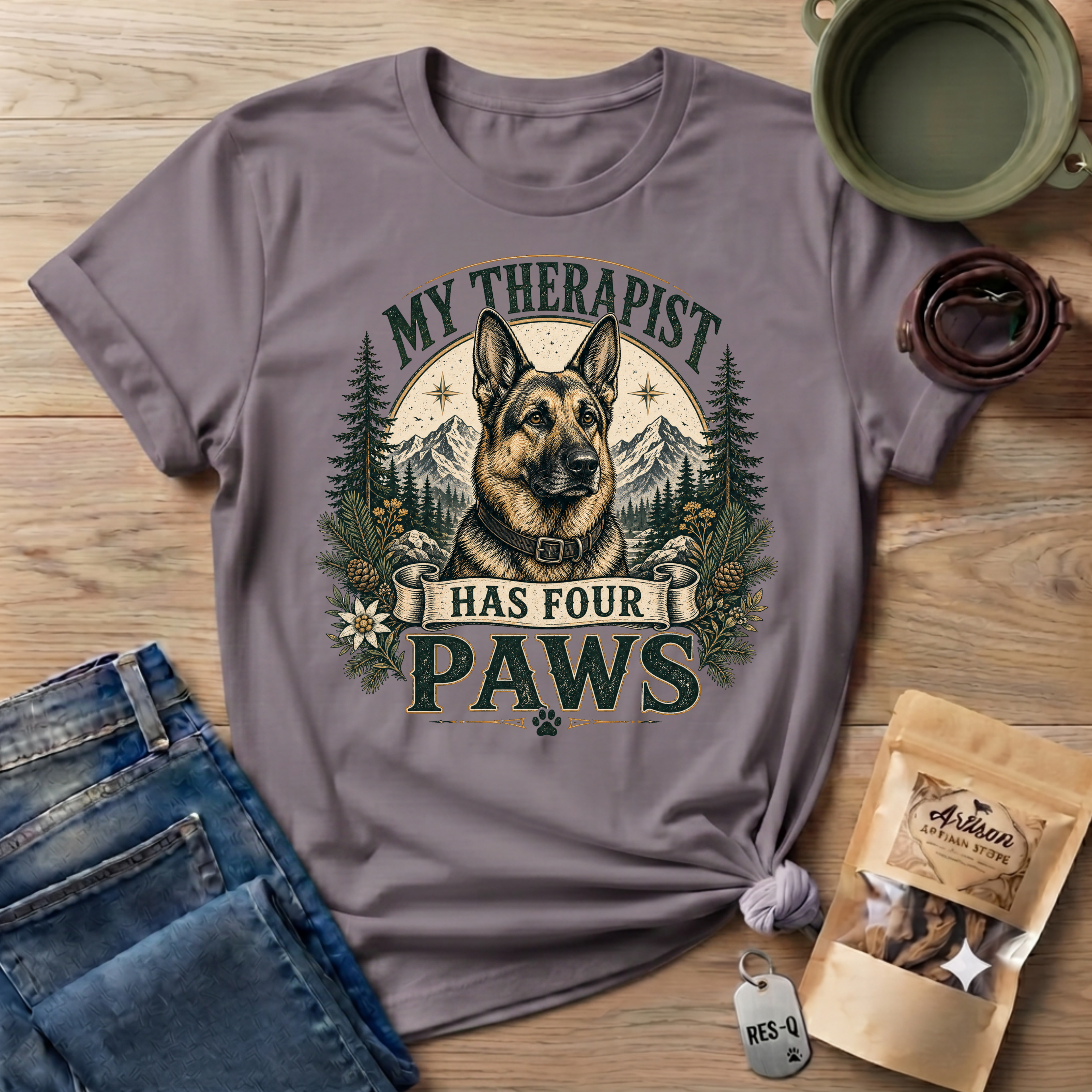 German Shepherd My Therapist Has Four Paws T-Shirt