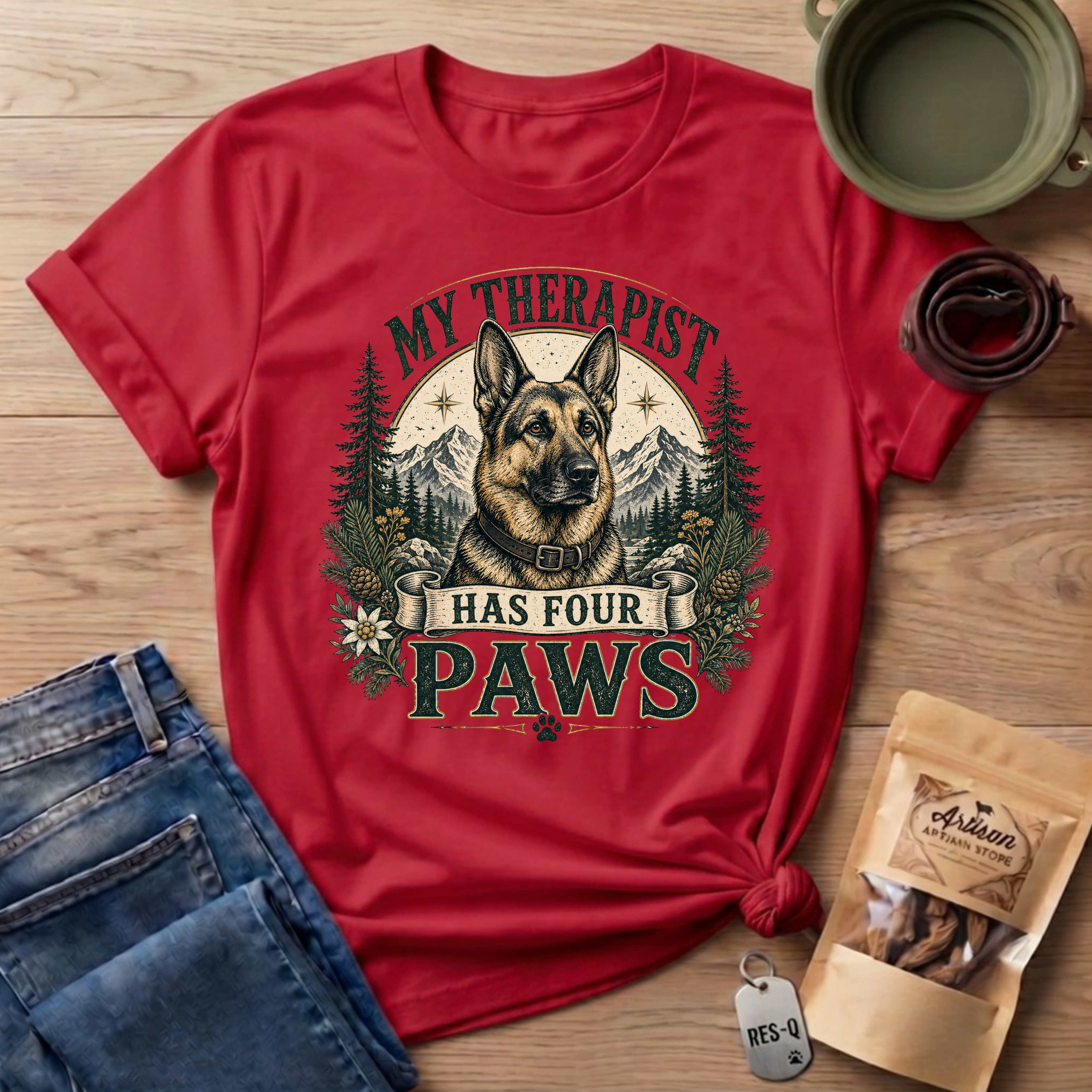 German Shepherd My Therapist Has Four Paws T-Shirt
