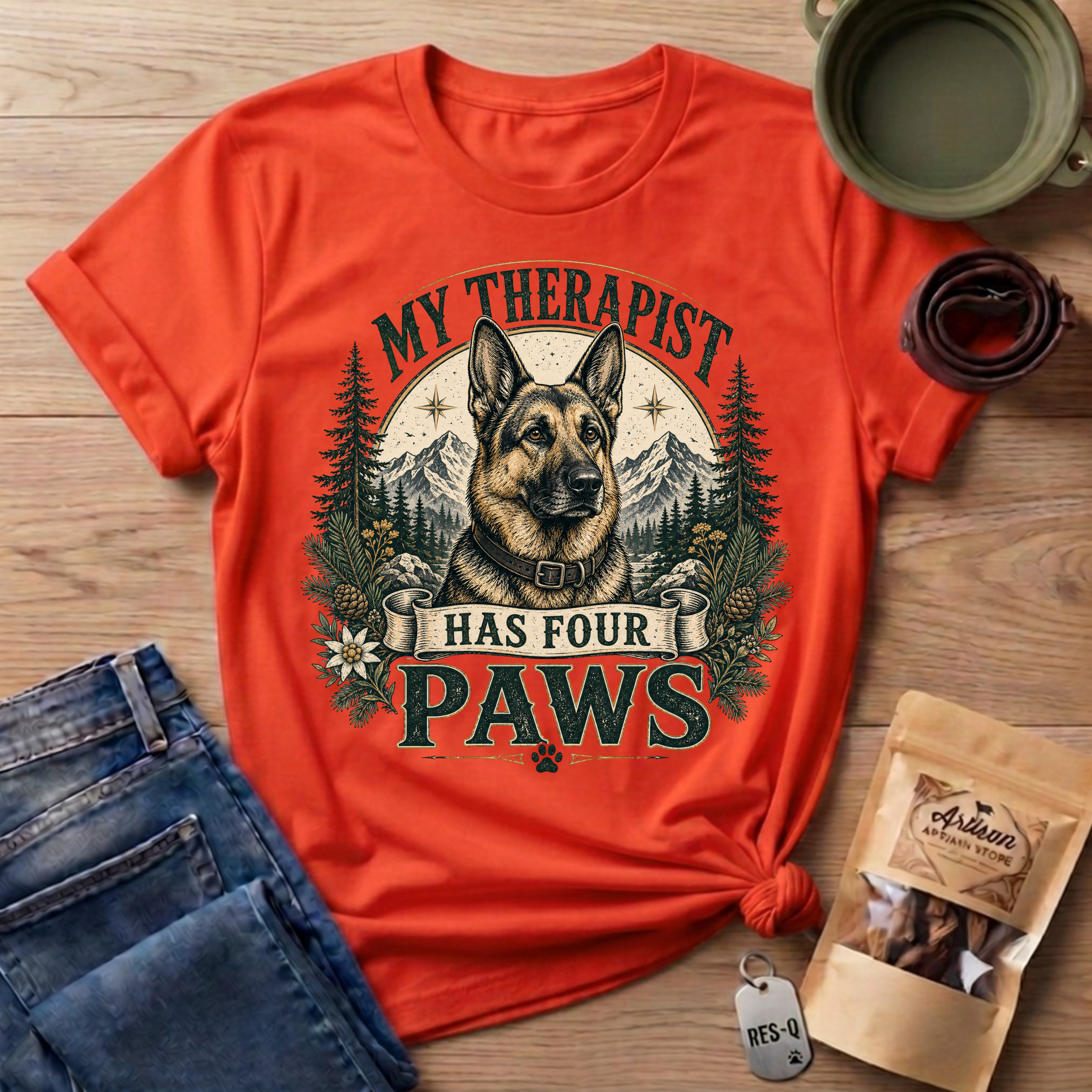 German Shepherd My Therapist Has Four Paws T-Shirt