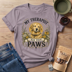 Golden Retriever My Therapist Has Four Paws T-shirt