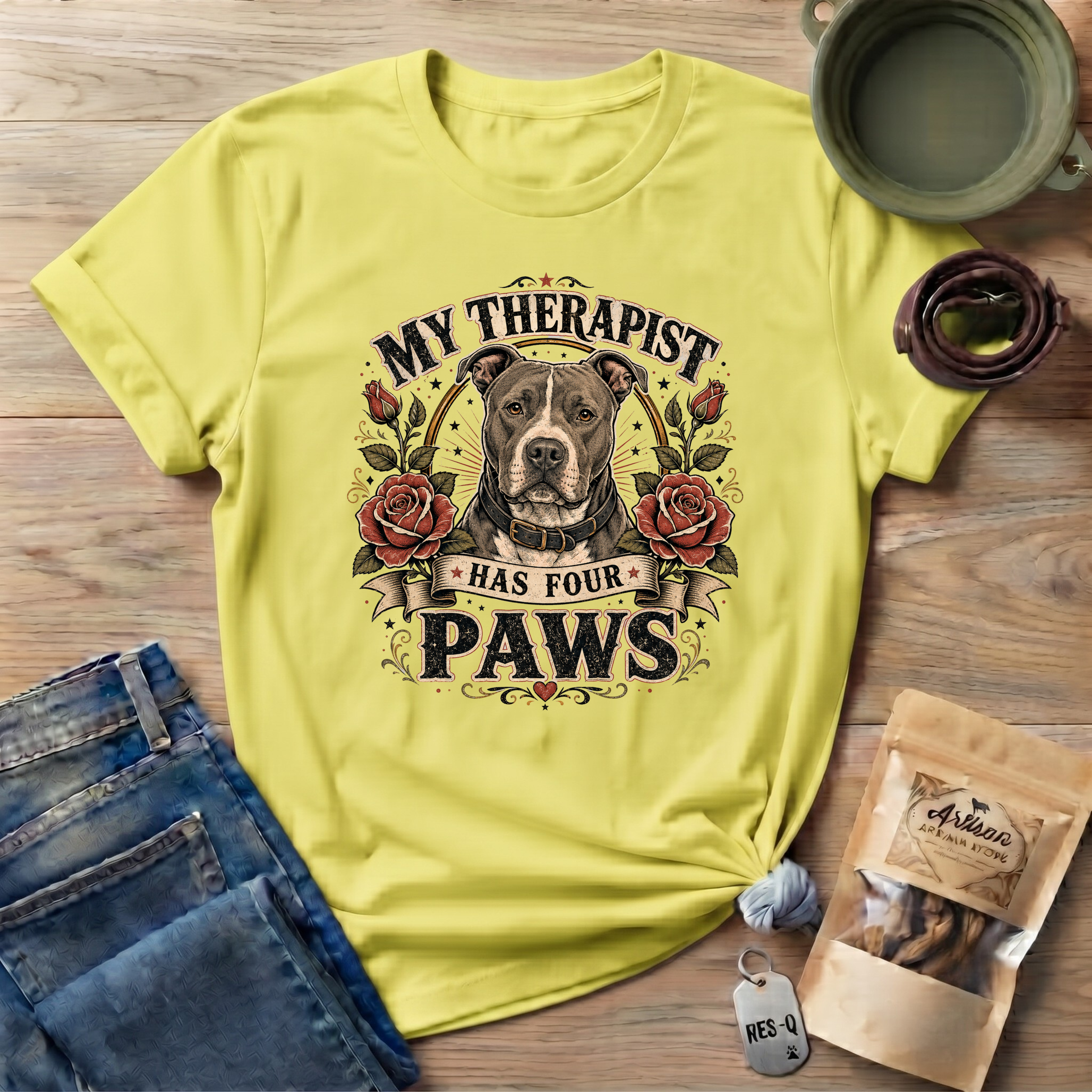 Pitbull My Therapist Has Four Paws T-Shirt