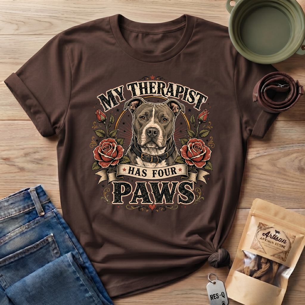 Pitbull My Therapist Has Four Paws T-Shirt