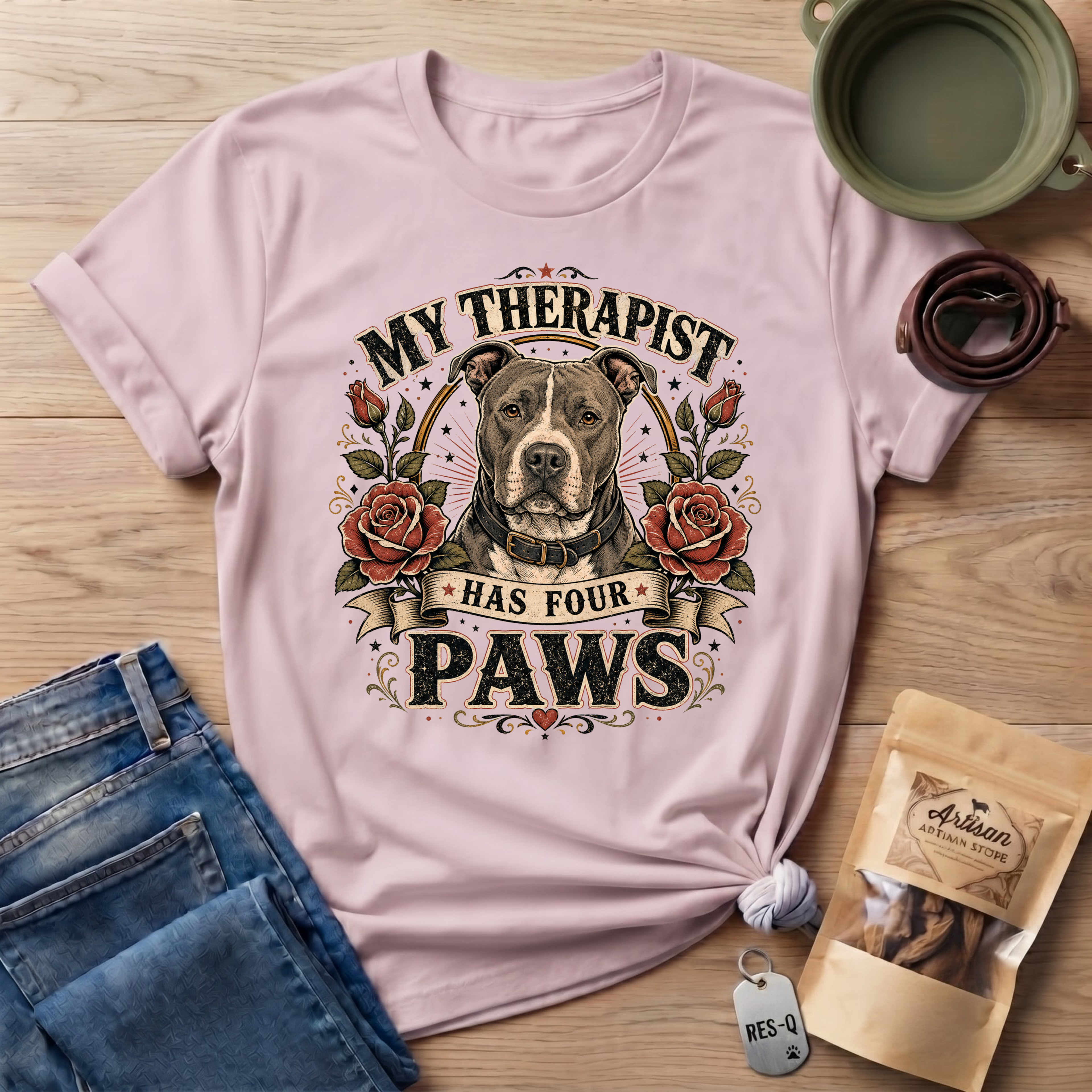 Pitbull My Therapist Has Four Paws T-Shirt