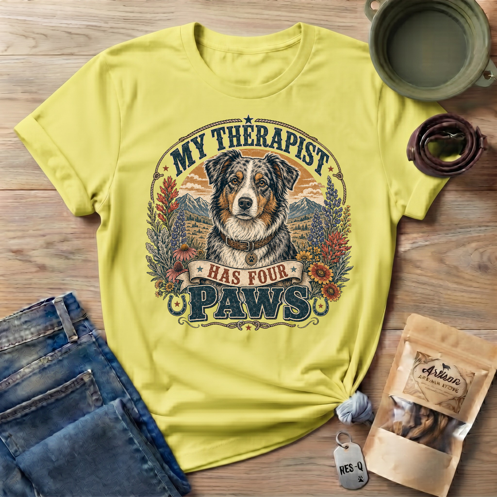 Australian Shepherd My Therapist Has Four Paws T-shirt