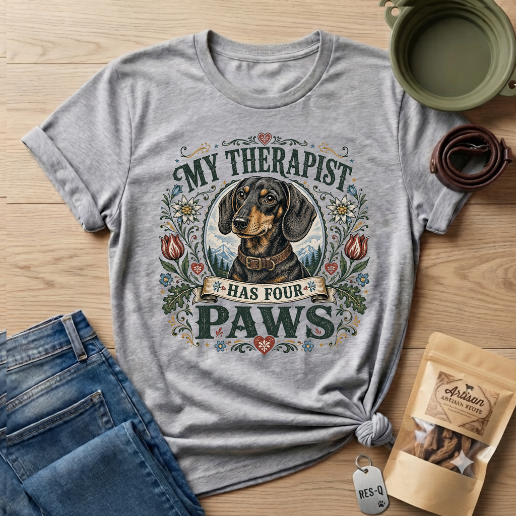 Dachshund My Therapist Has Four Paws T-shirt