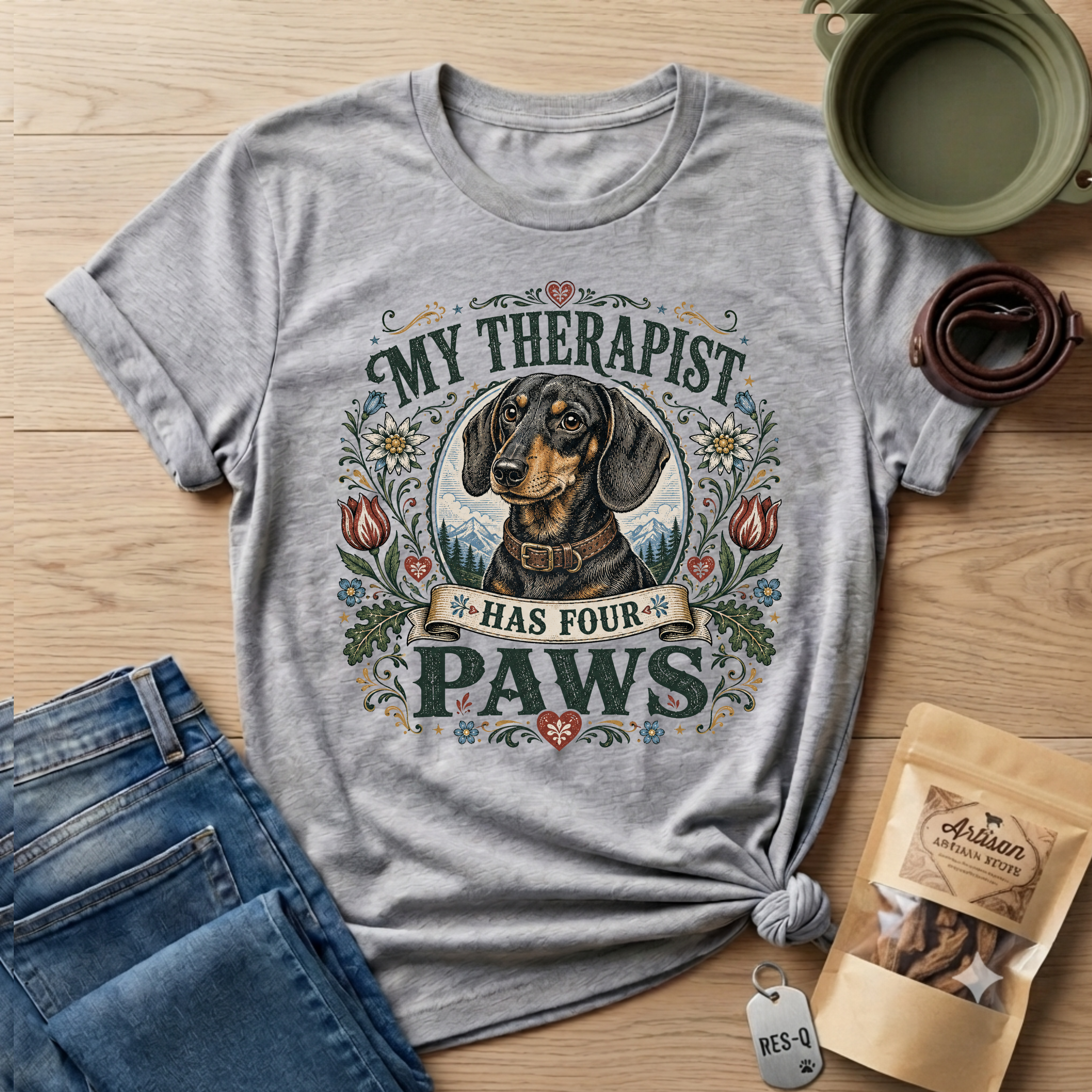 Dachshund My Therapist Has Four Paws T-shirt