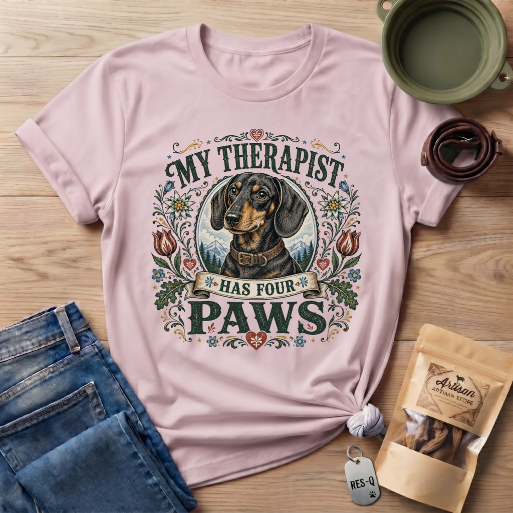 Dachshund My Therapist Has Four Paws T-shirt