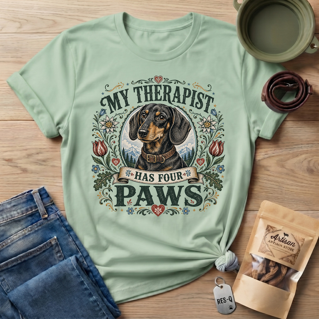 Dachshund My Therapist Has Four Paws T-shirt