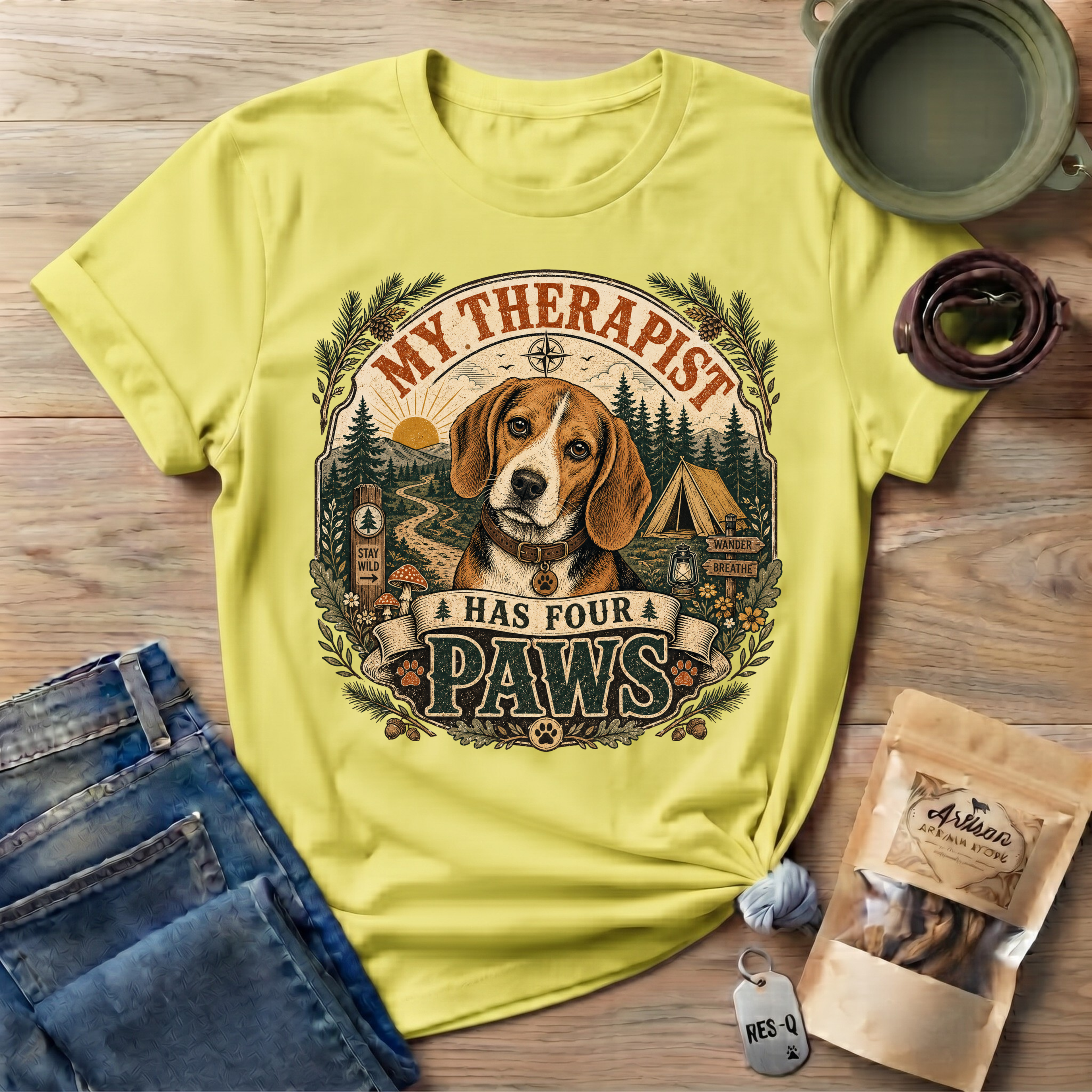 Beagle My Therapist Has Four Paws T-Shirt