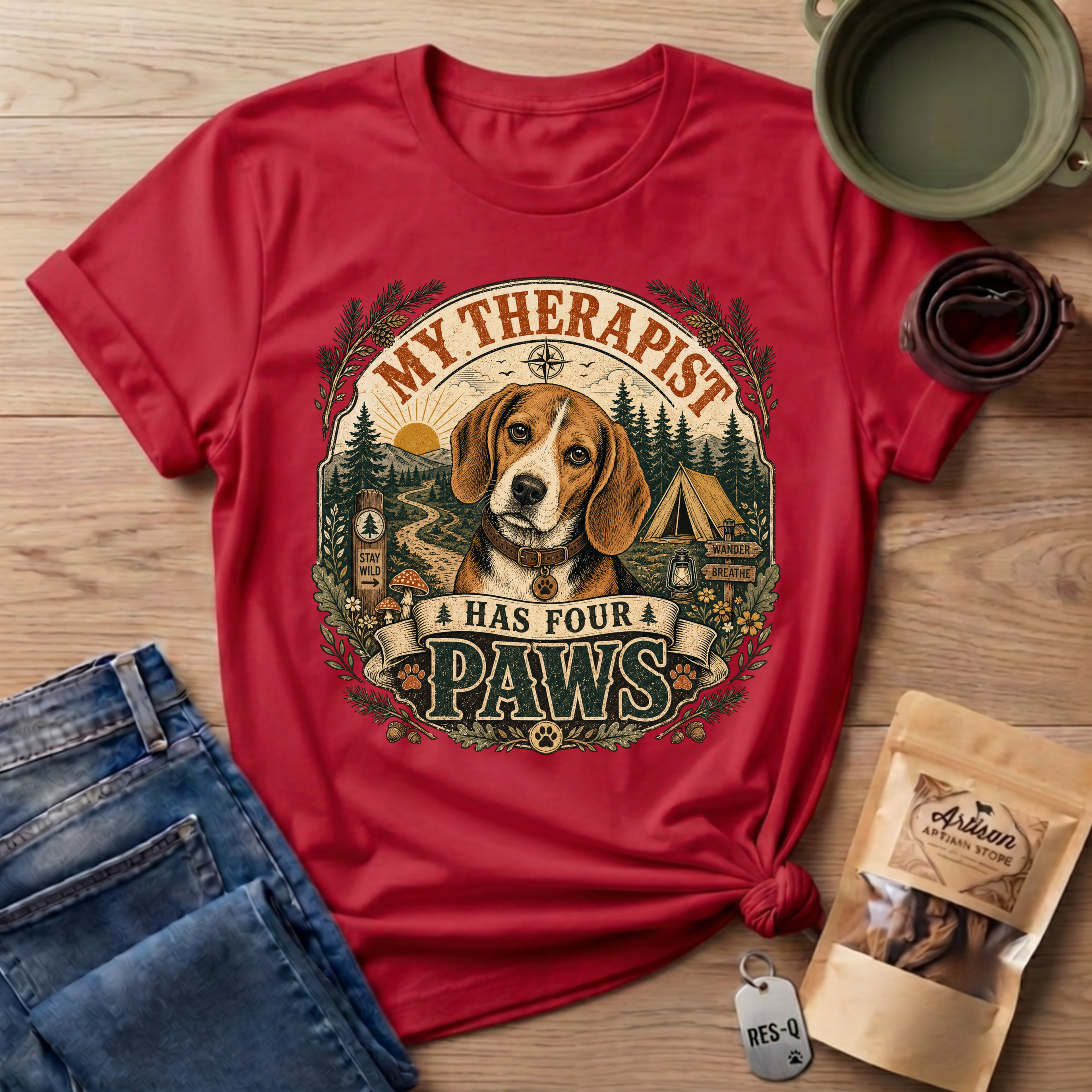 Beagle My Therapist Has Four Paws T-Shirt