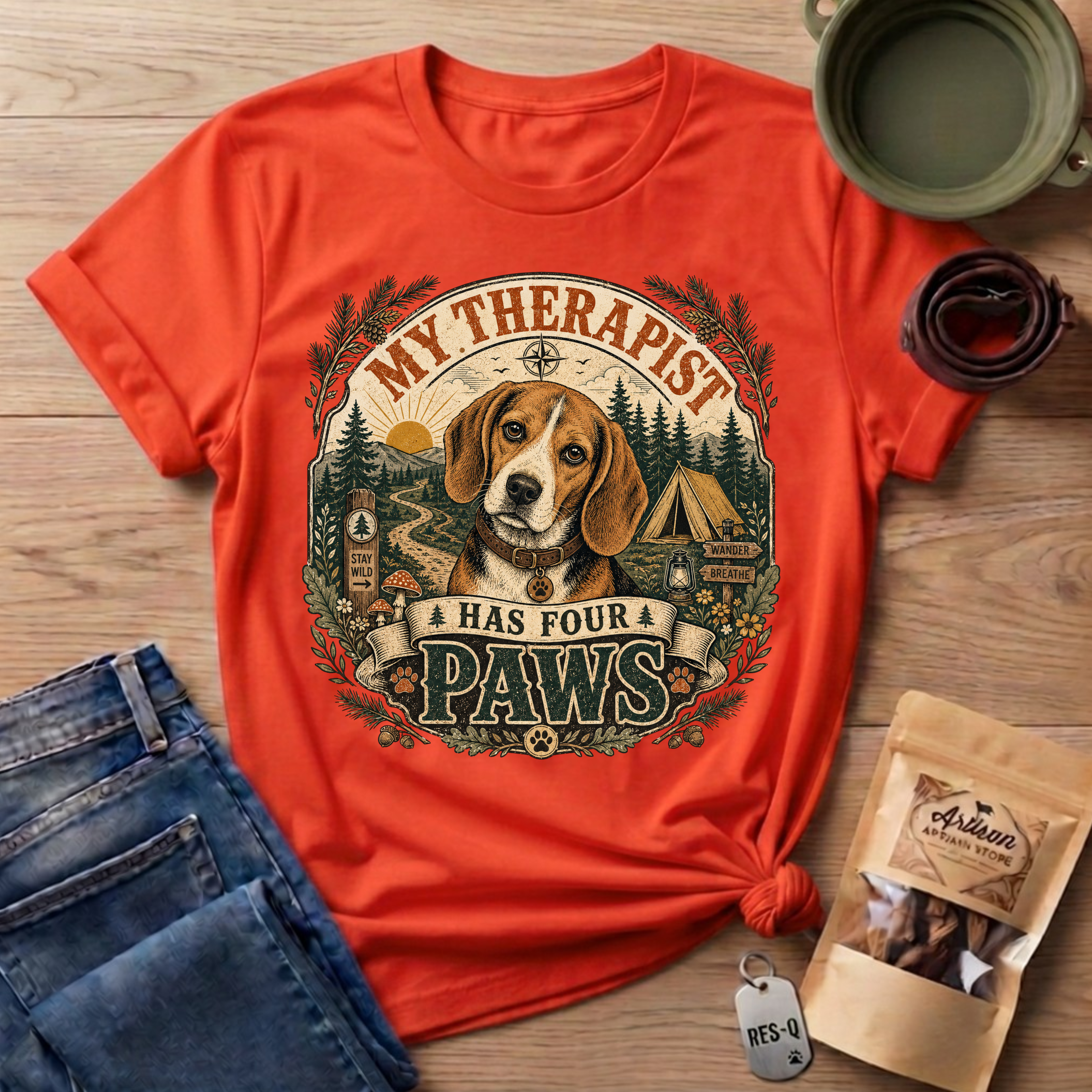 Beagle My Therapist Has Four Paws T-Shirt