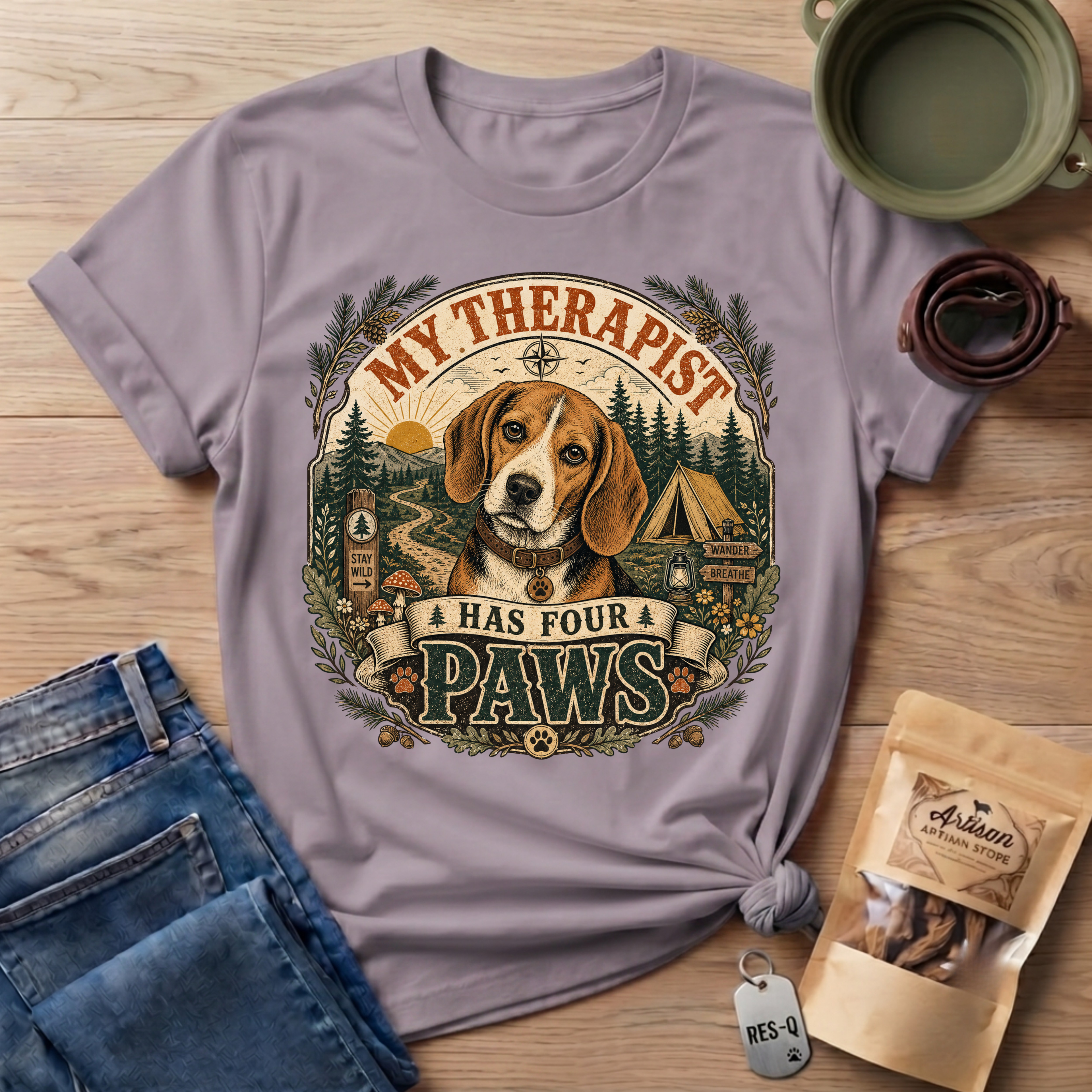 Beagle My Therapist Has Four Paws T-Shirt