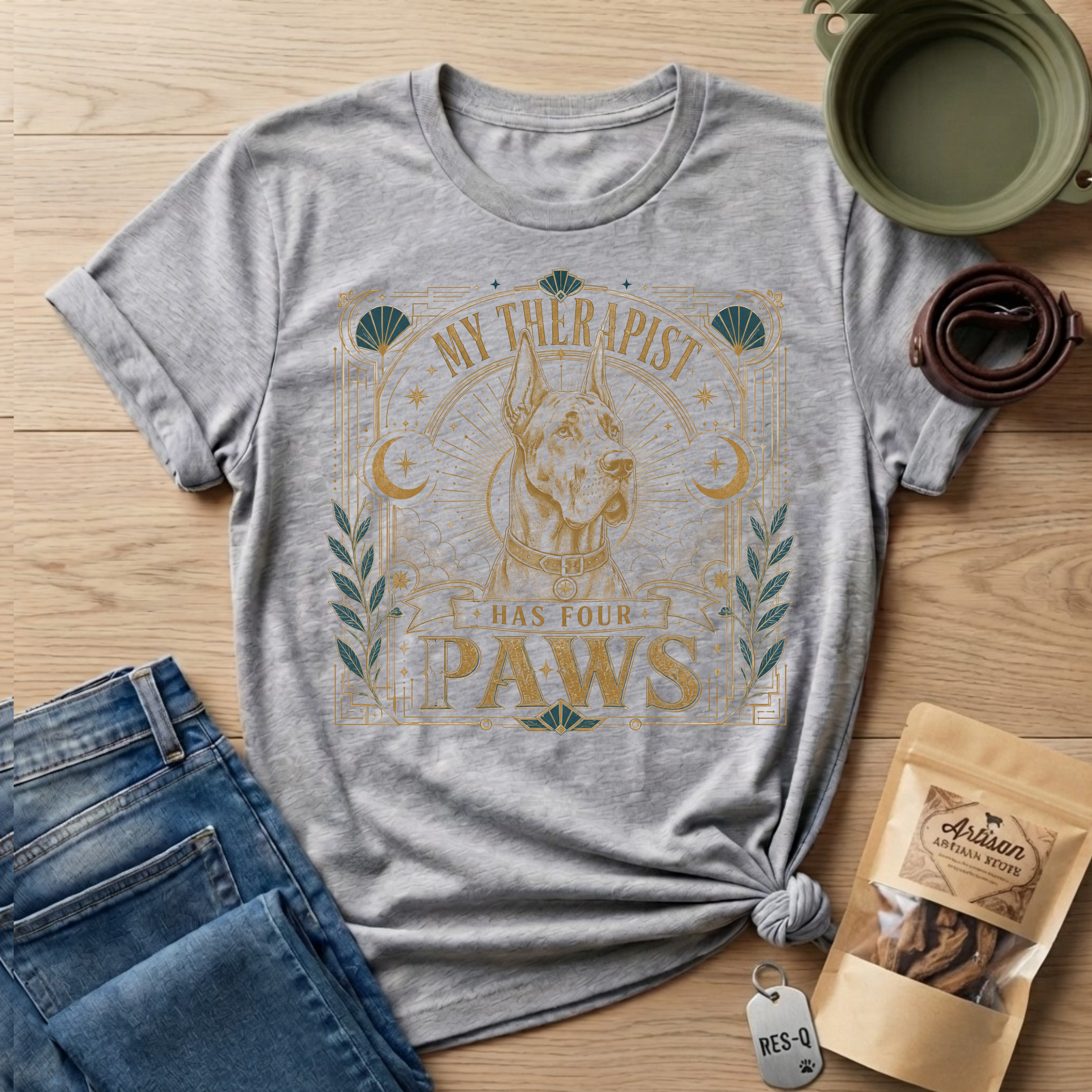 Great Dane My Therapist Has Four Paws T-Shirt