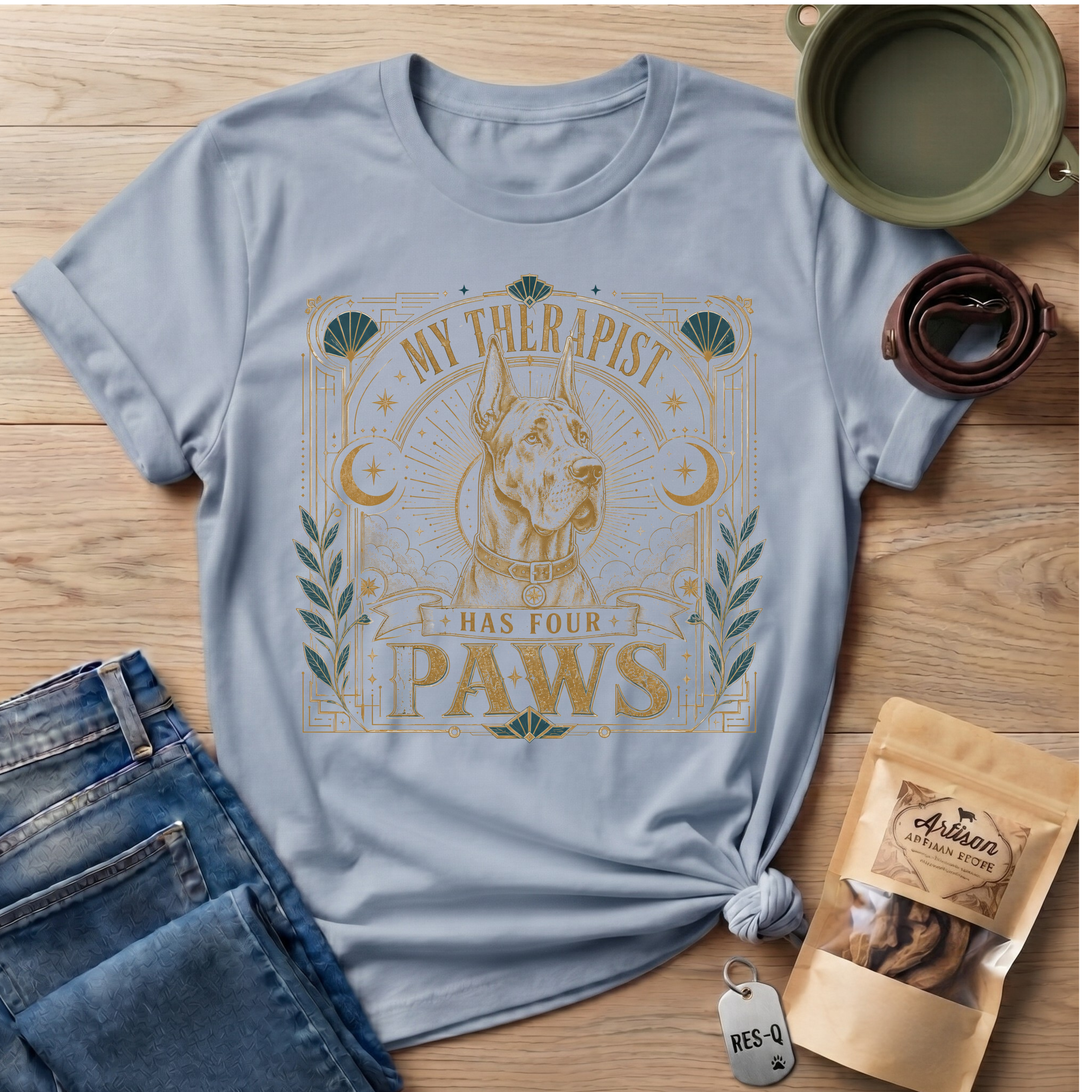 Great Dane My Therapist Has Four Paws T-Shirt