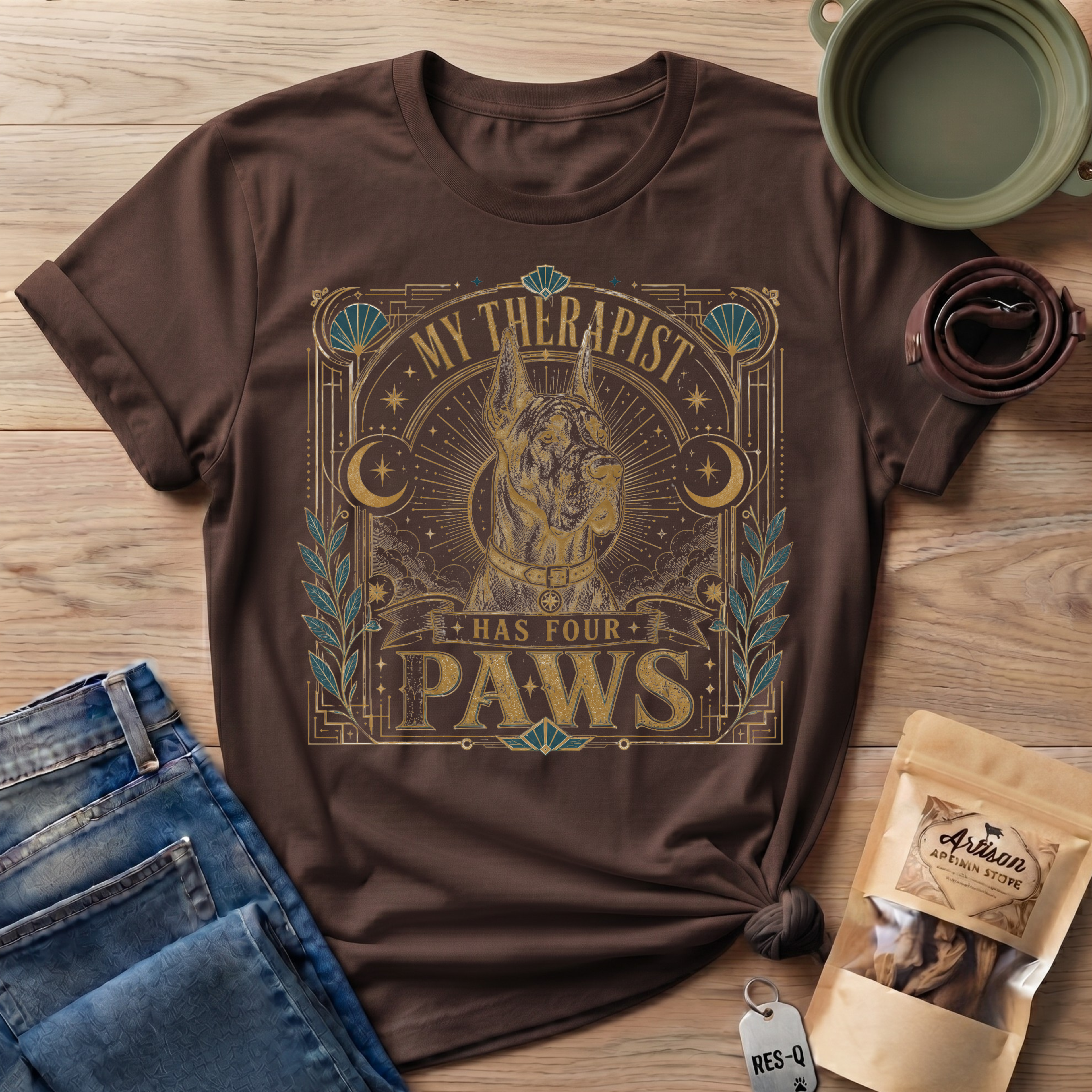Great Dane My Therapist Has Four Paws T-Shirt
