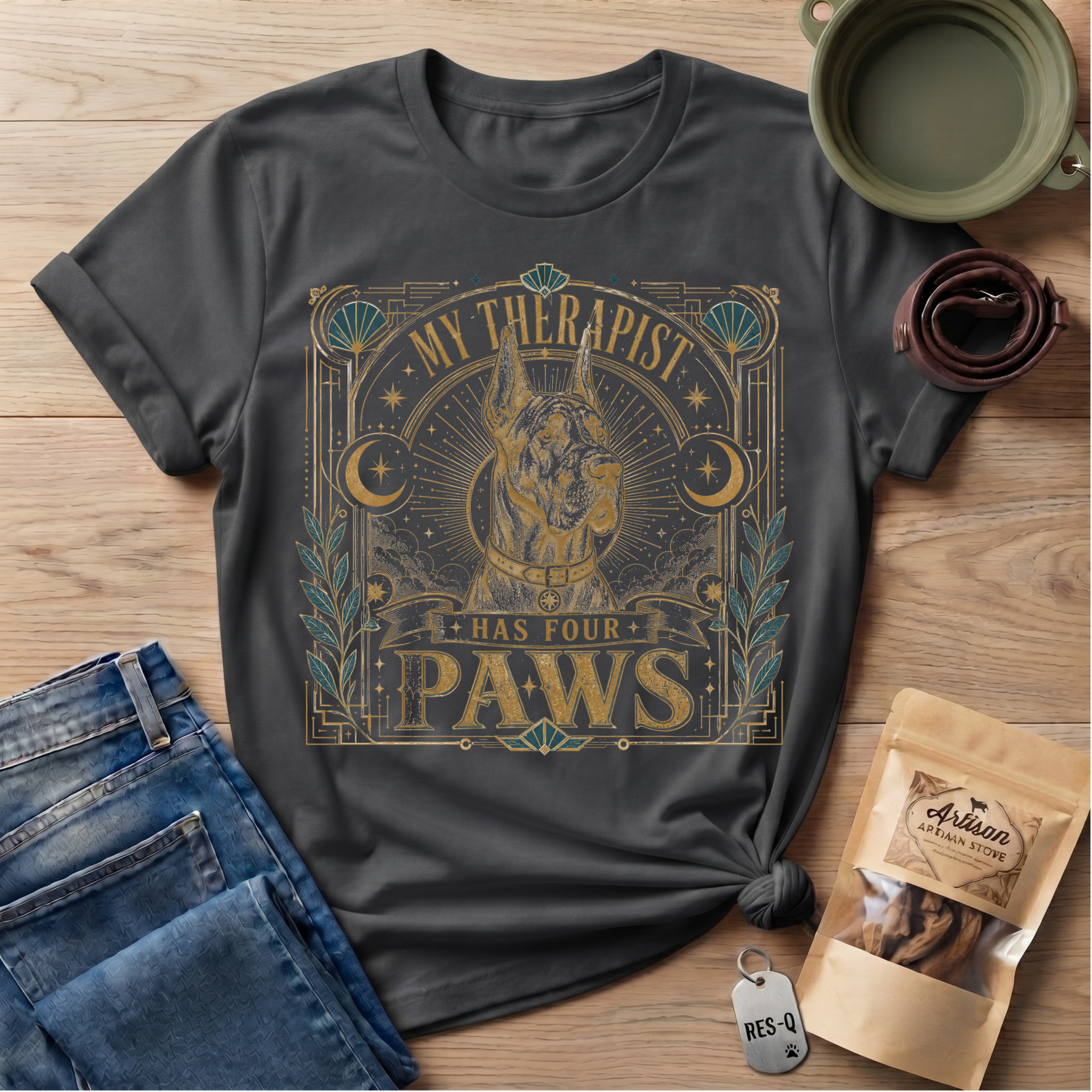 Great Dane My Therapist Has Four Paws T-Shirt