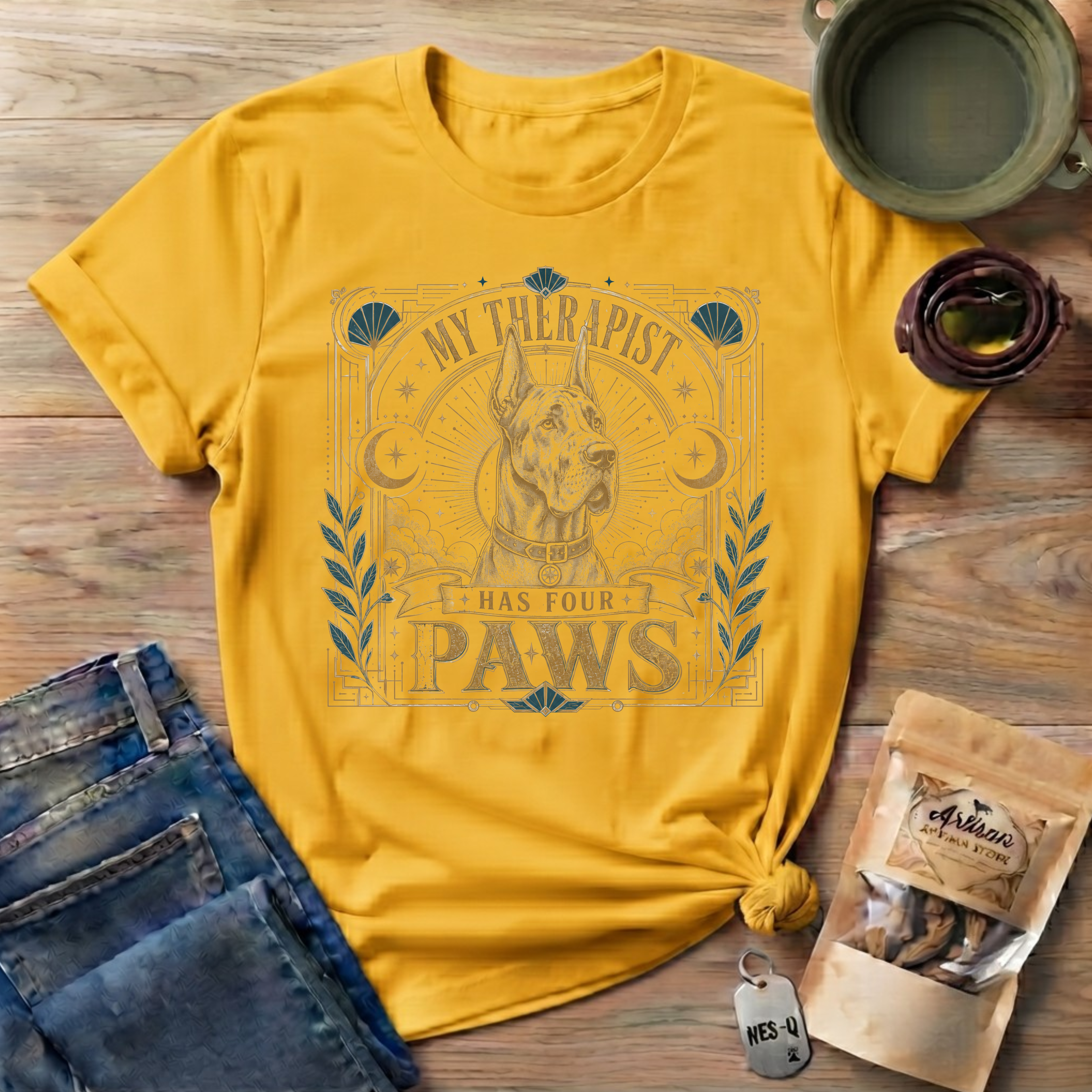 Great Dane My Therapist Has Four Paws T-Shirt