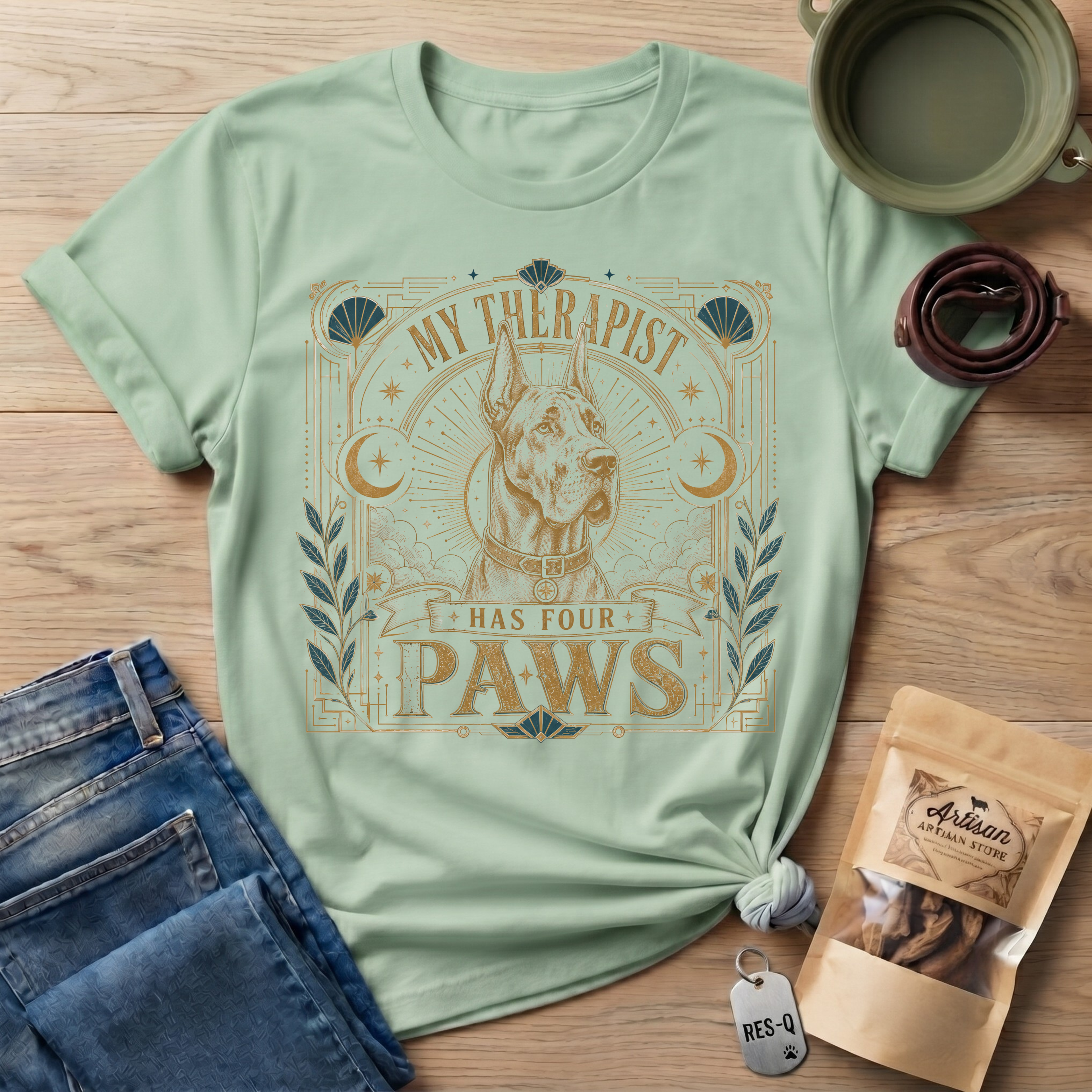 Great Dane My Therapist Has Four Paws T-Shirt