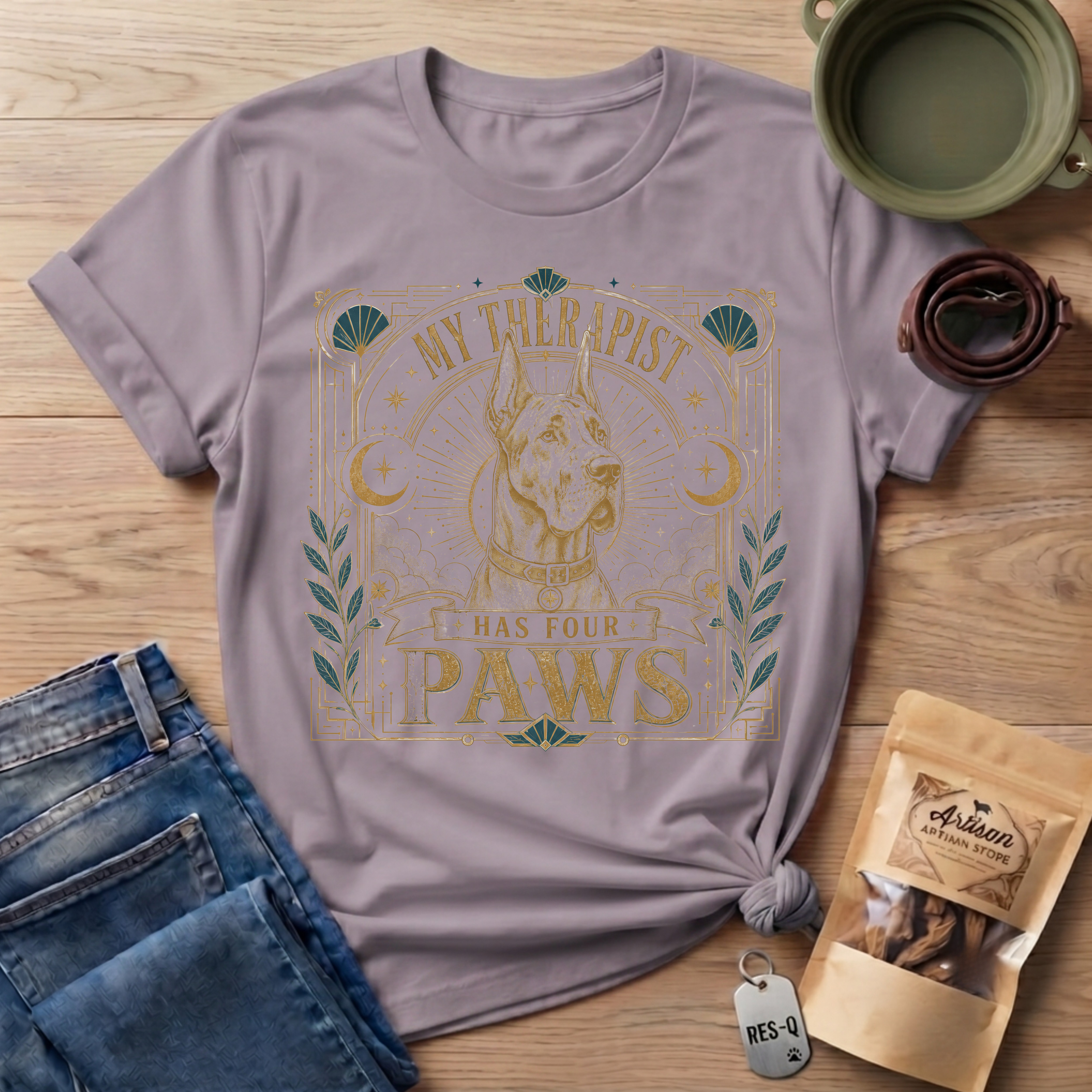 Great Dane My Therapist Has Four Paws T-Shirt