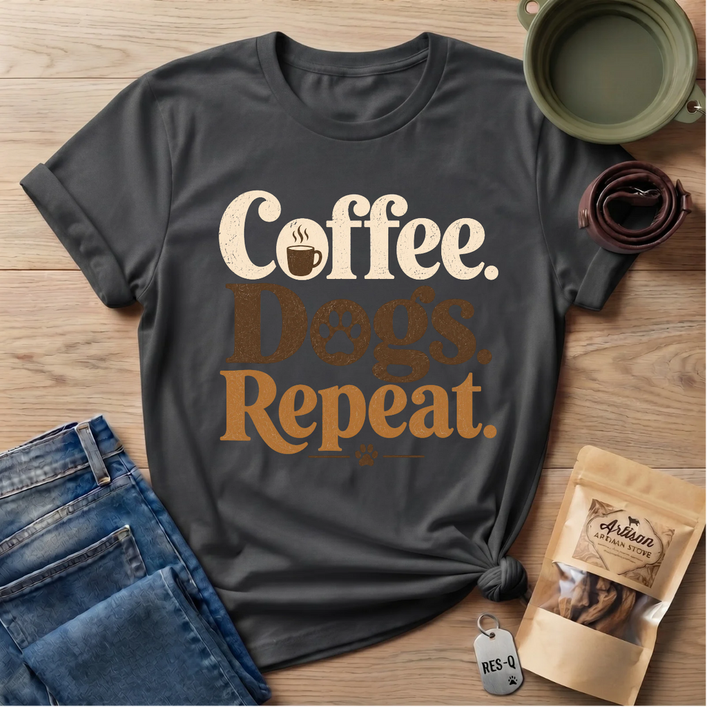 Coffee Dogs Repeat T-Shirt