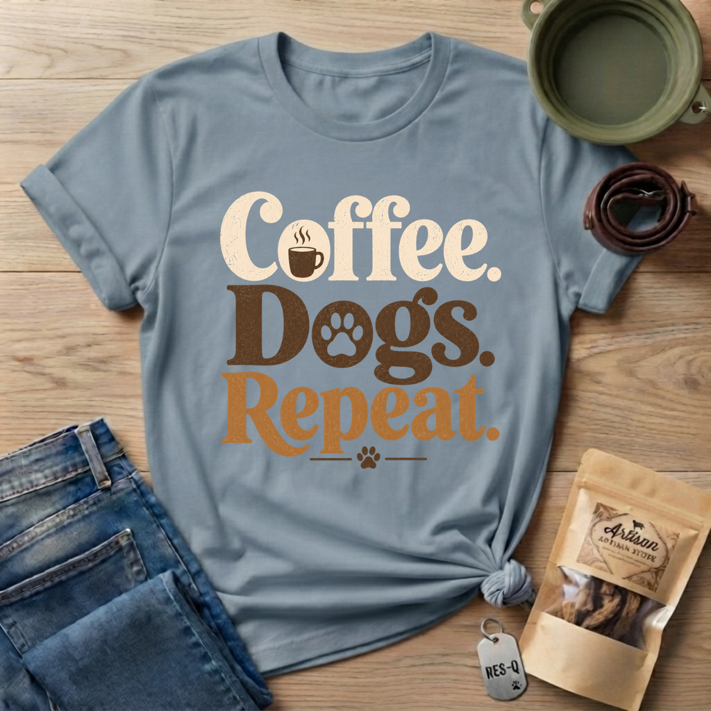 Coffee Dogs Repeat T-Shirt