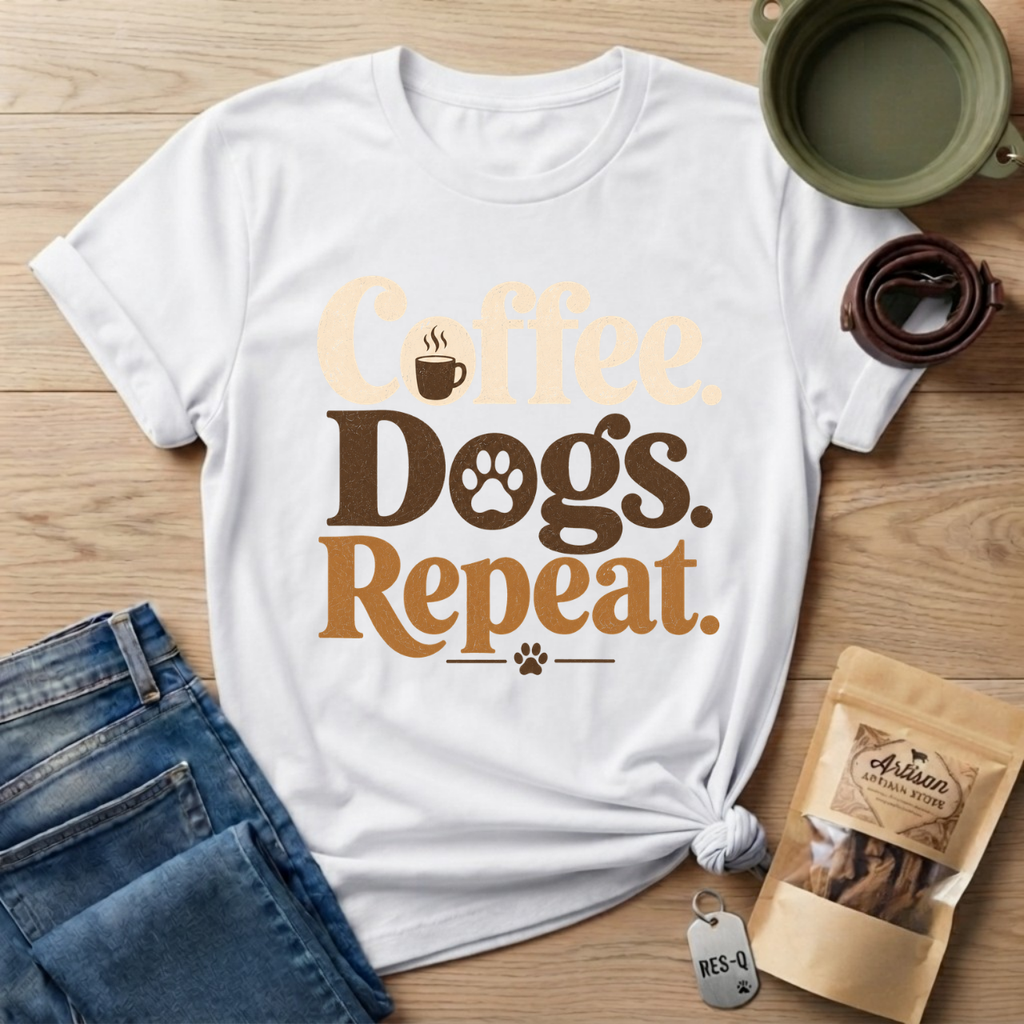 Coffee Dogs Repeat T-Shirt