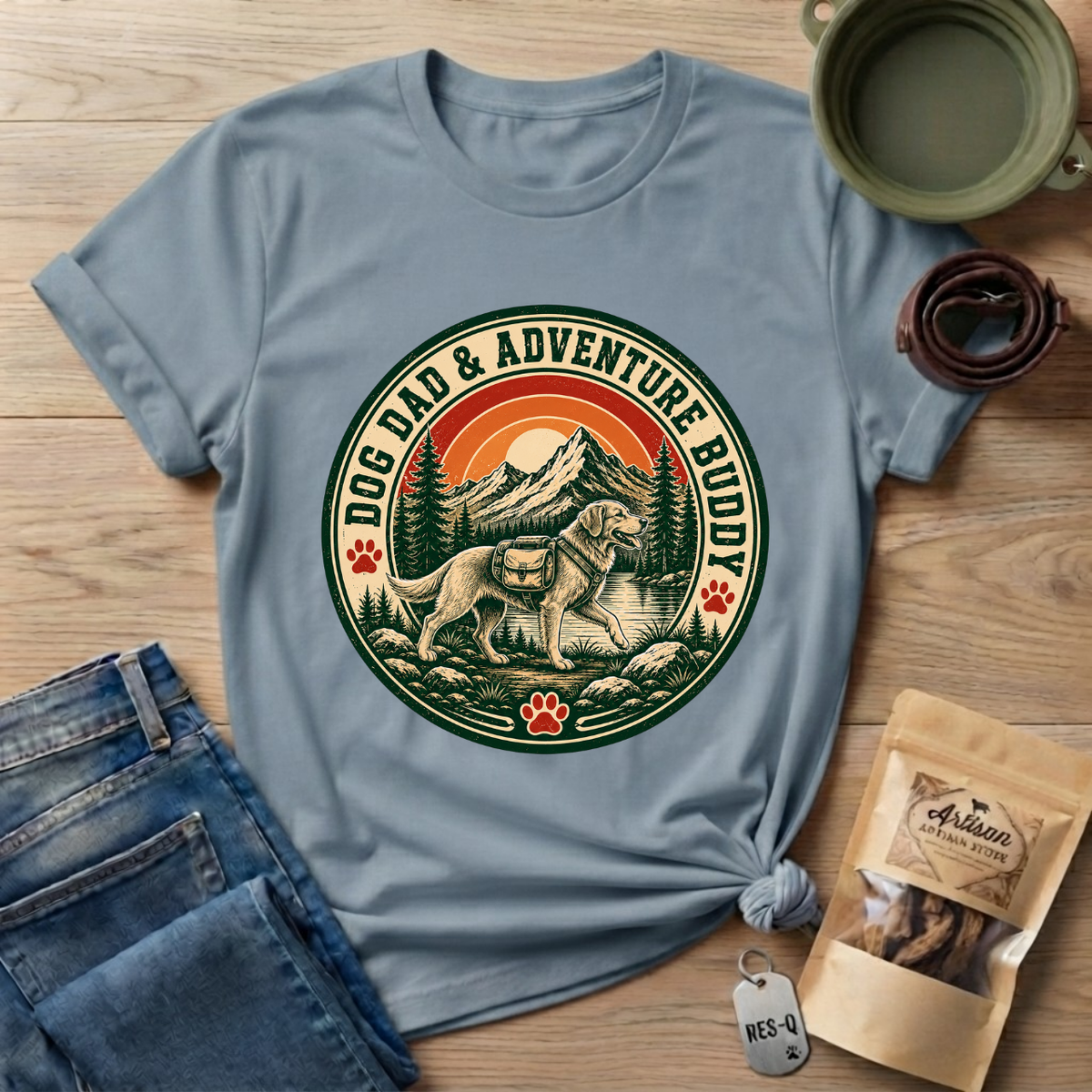 Dog Dad Adventure Buddy T-Shirt
