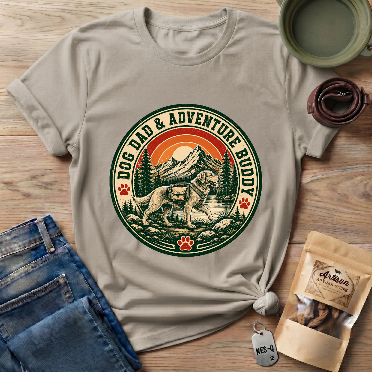 Dog Dad Adventure Buddy T-Shirt