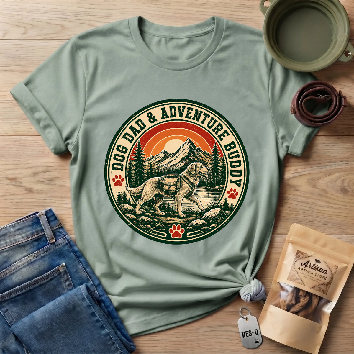 Dog Dad Adventure Buddy T-Shirt