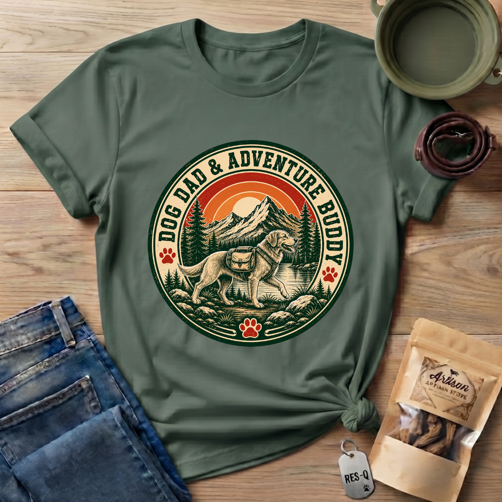 Dog Dad Adventure Buddy T-Shirt