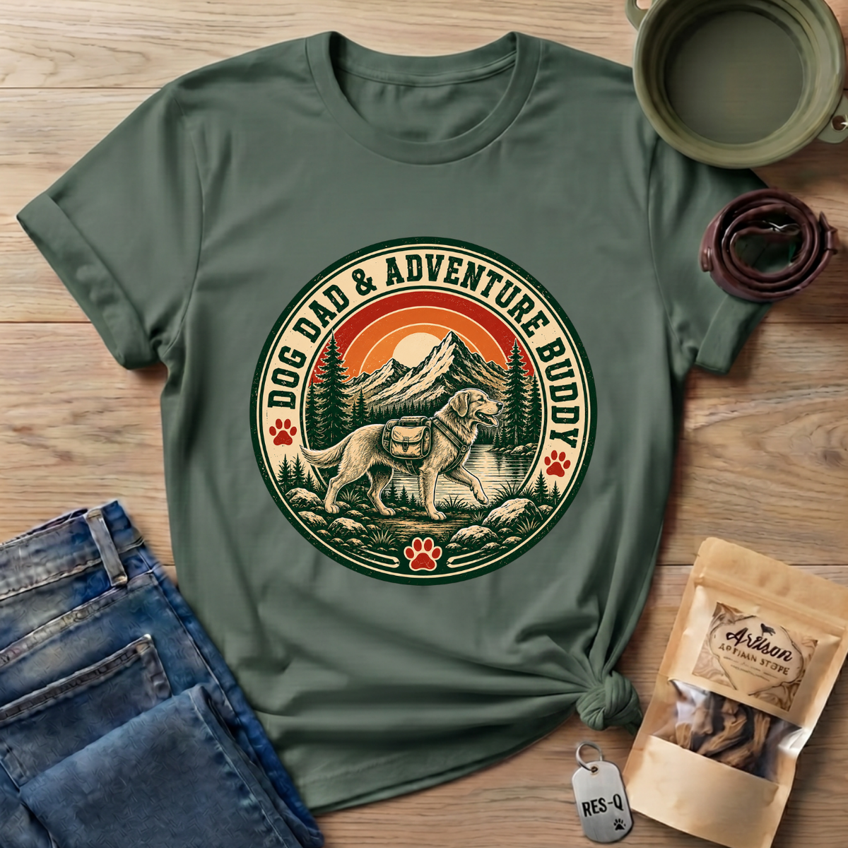 Dog Dad Adventure Buddy T-Shirt
