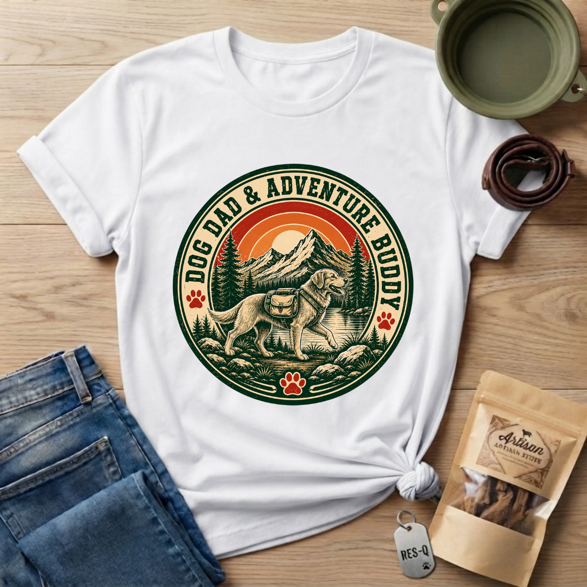 Dog Dad Adventure Buddy T-Shirt