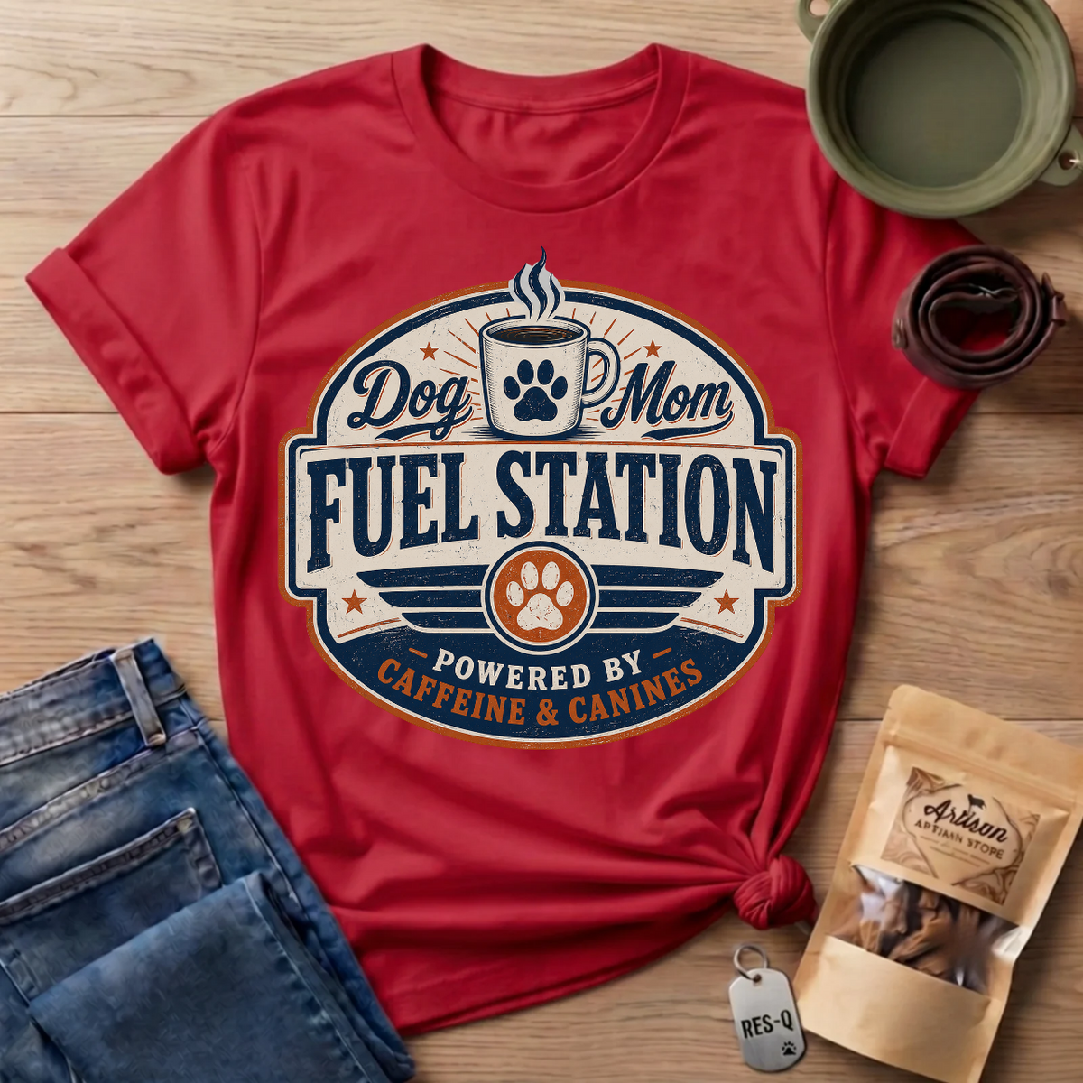 Dog Mom Fuel Station T-Shirt