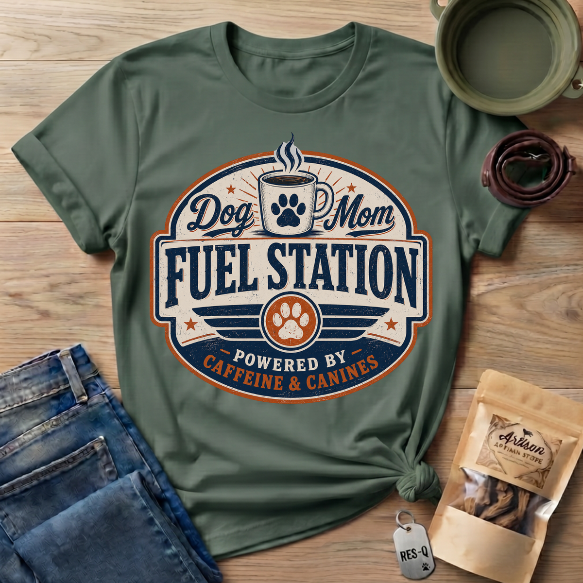 Dog Mom Fuel Station T-Shirt
